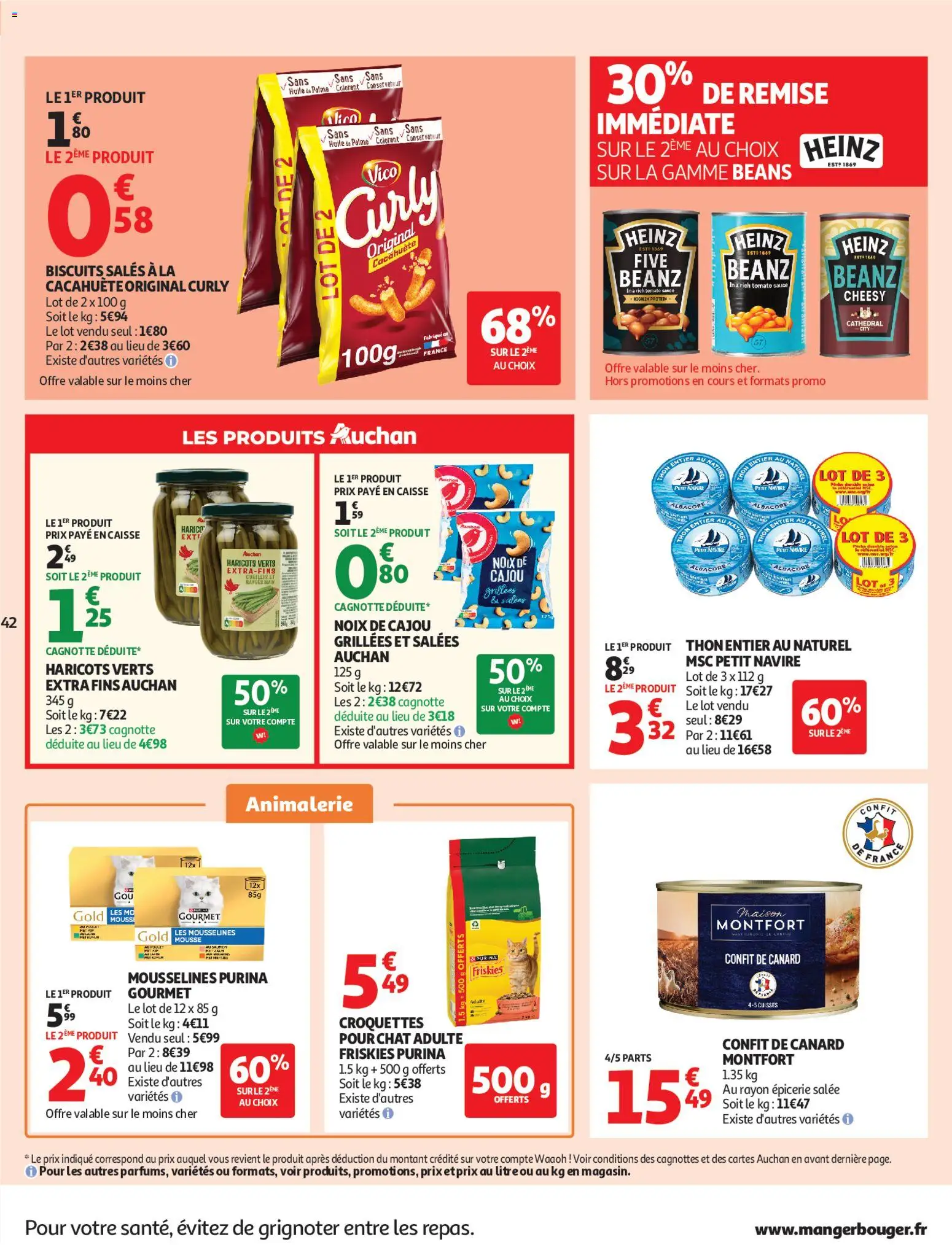 {H1} | Page: 43 | Produits: Cacahuète, Thon, Noix, Biscuits