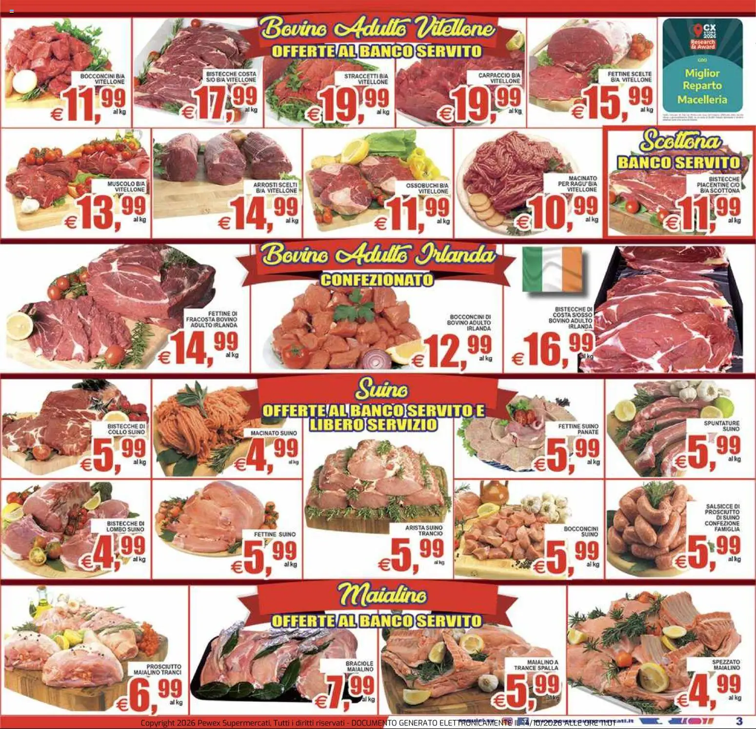 Volantino Pewex del 14/10/2026 | Pagina: 3 | Prodotti: Spalla, Suino, Prosciutto, Macinato