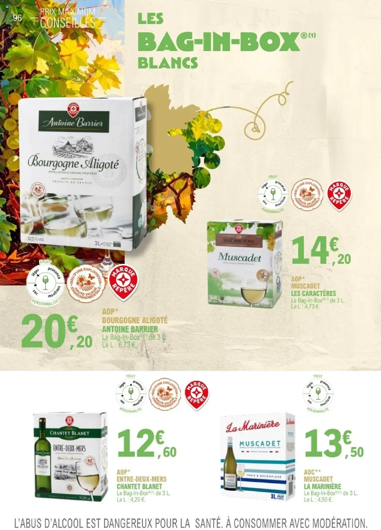 {H1} | Page: 96 | Produits: Marinière, Bourgogne Aligoté, Bourgogne
