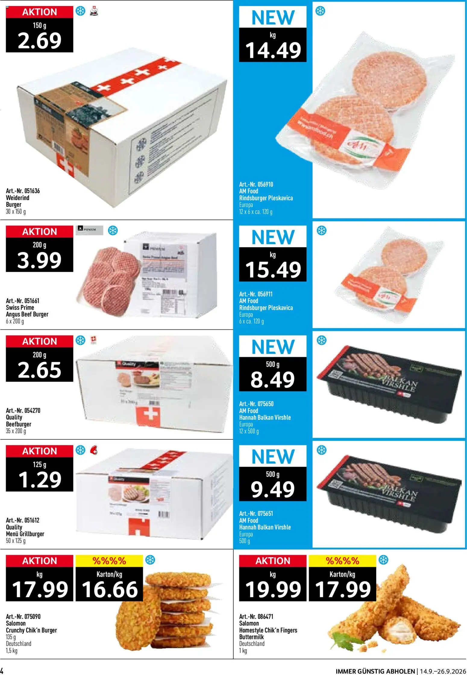 Prodega Aktionen Take Away – gültig ab 14.09.2026 | Seite: 4 | Produkte: Burger