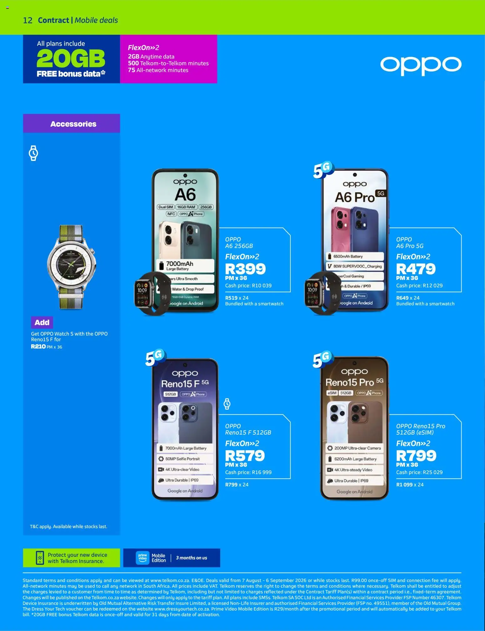 New Telkom catalogue – valid from 07/08/2026 | Page: 12 | Products: Dress, Watch, Camera, Smartwatch