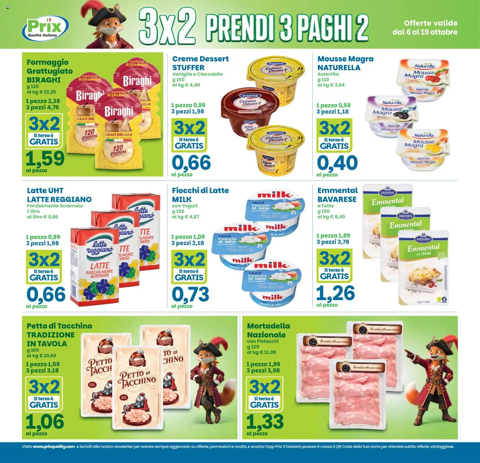 Volantino Prix del 06/10/2026 | Pagina: 3 | Prodotti: Yogurt, Pistacchi, Emmental, Dessert