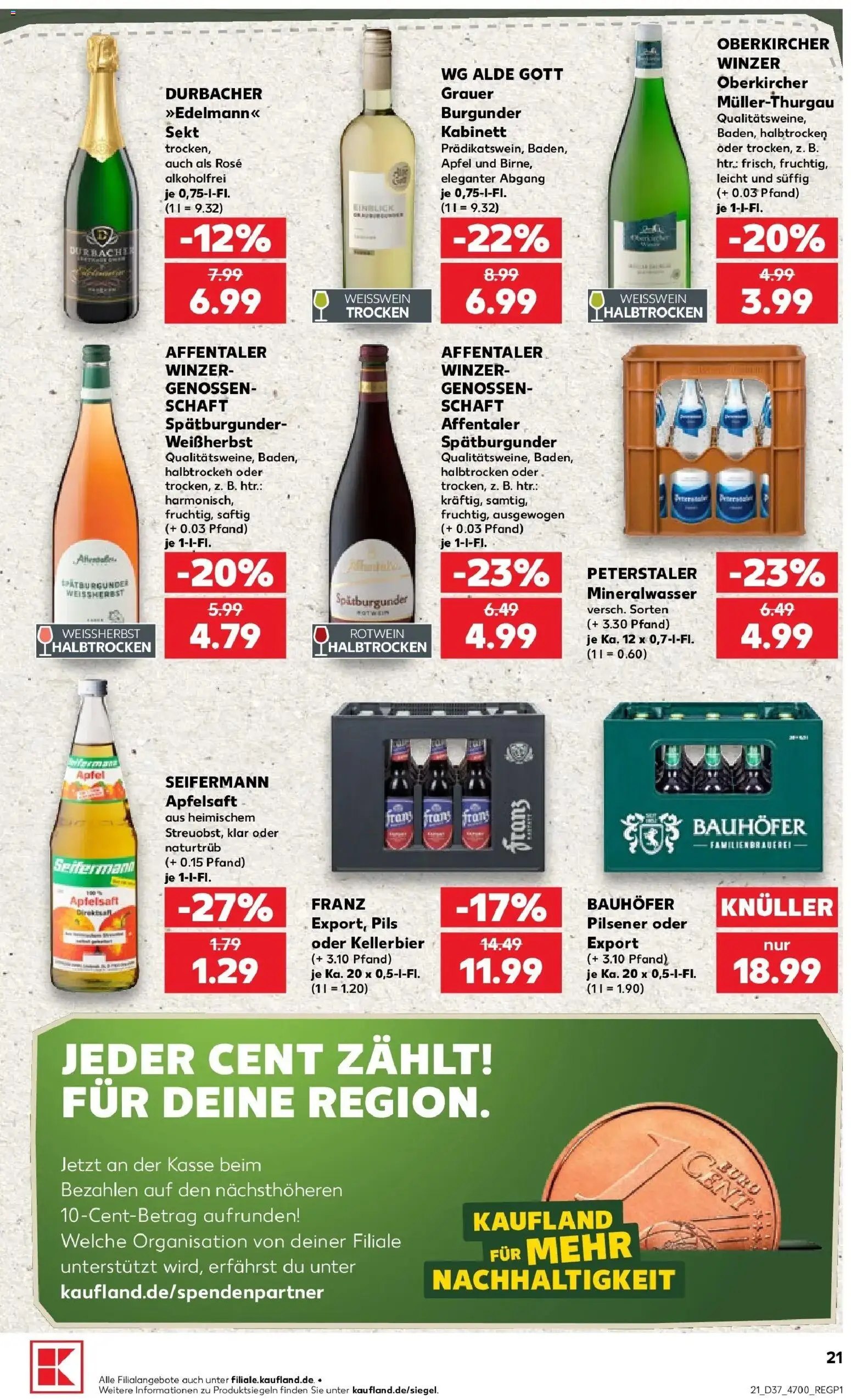 Prospekt Kaufland ab 07.09.2026 » Angebote Online zum Blättern | Seite: 30 | Produkte: Weißwein, Sekt, Pils, Mineralwasser