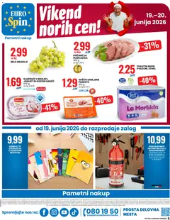 Eurospin katalog akcije – veljaven od 18.06.2026 | Stran: 16 | Izdelki: Grozdje, Toaletni papir, Kos, Sladoled