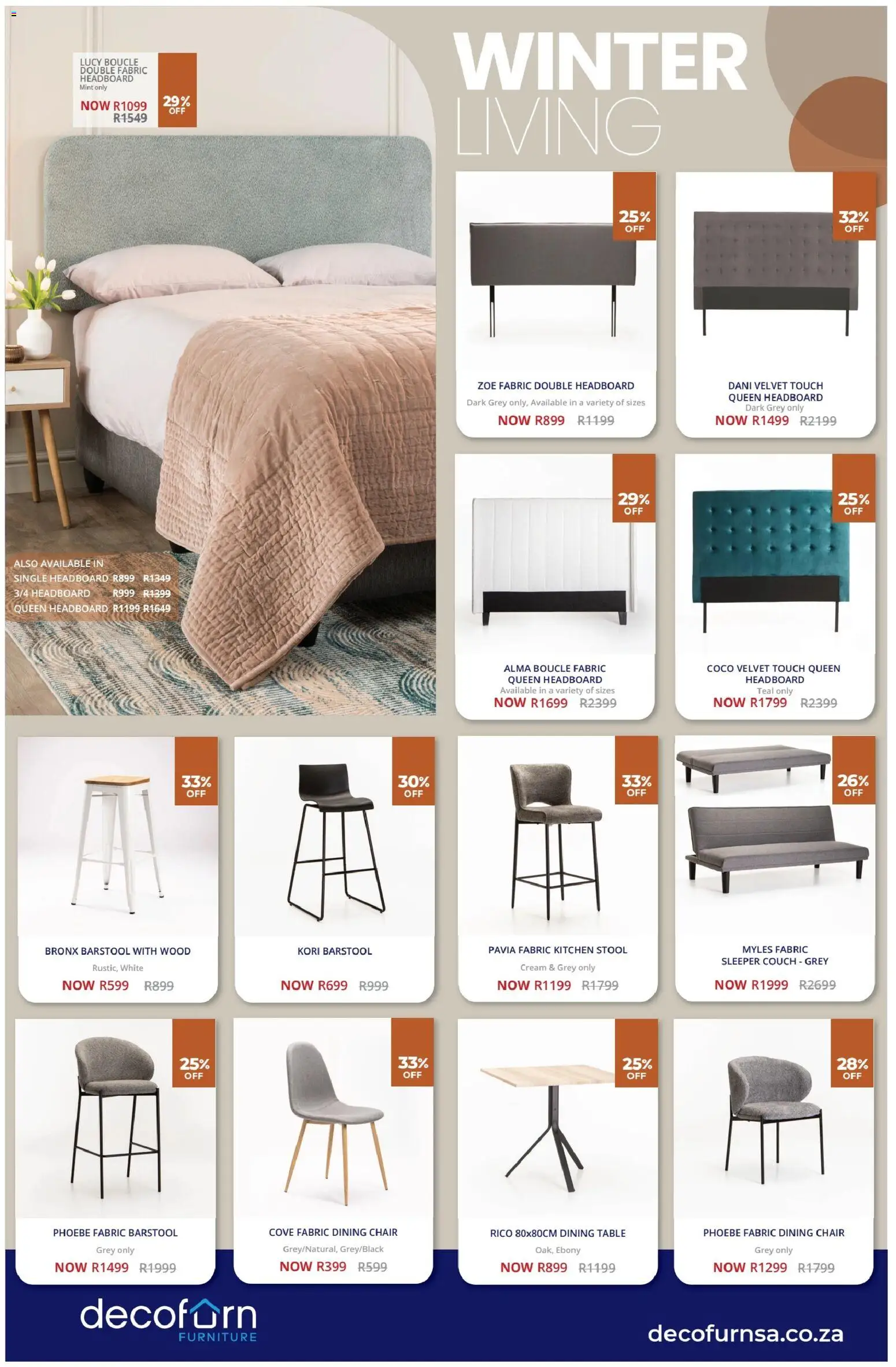 New Decofurn catalogue – valid from 12.05.2026 | Page: 2 | Products: Headboard, Couch, Table, Cream