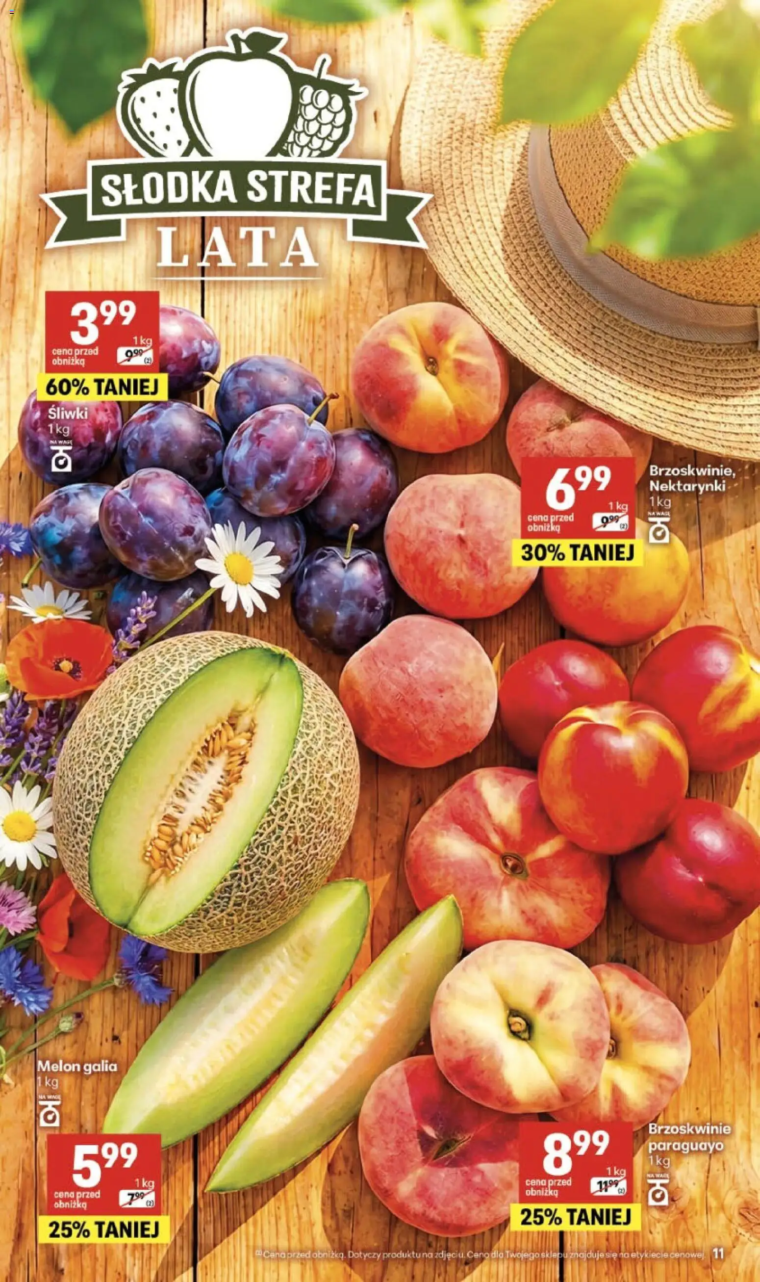 Delikatesy Centrum gazetka od 20.08.2026 | Strona: 11 | Produkty: Melon, Nektarynki, Śliwki, Brzoskwinie