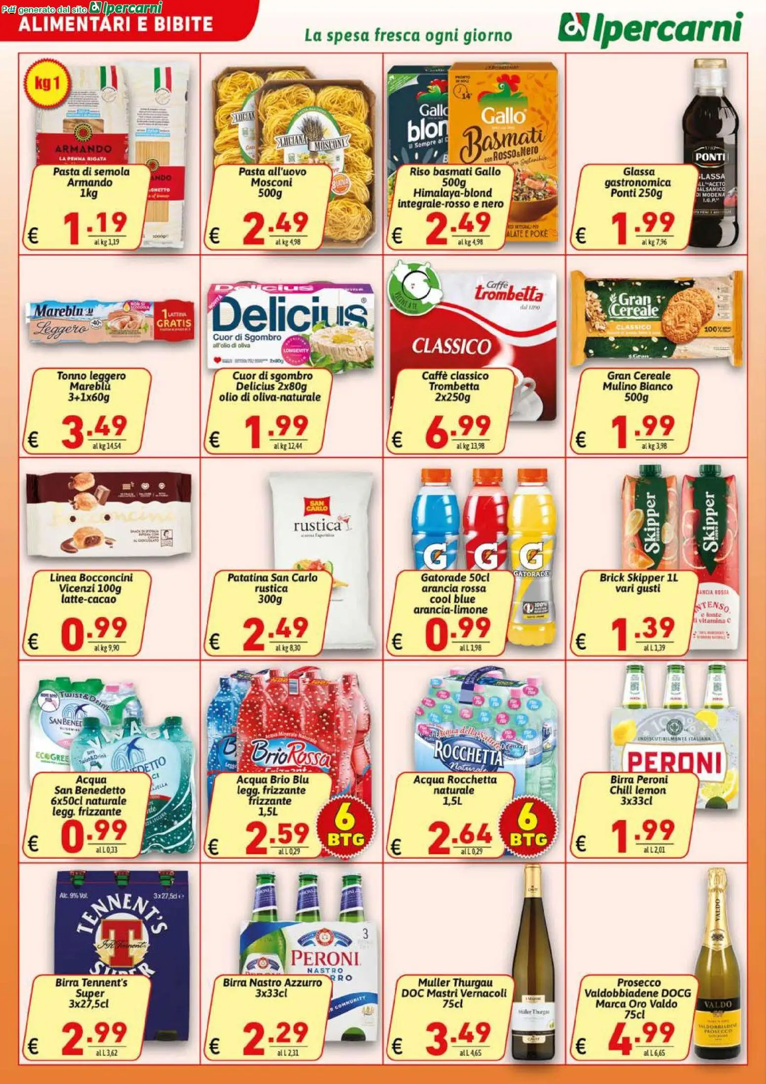 Volantino Ipercarni del 20.05.2026 | Pagina: 14 | Prodotti: Tennent's, Acqua, Bibite, Sgombro