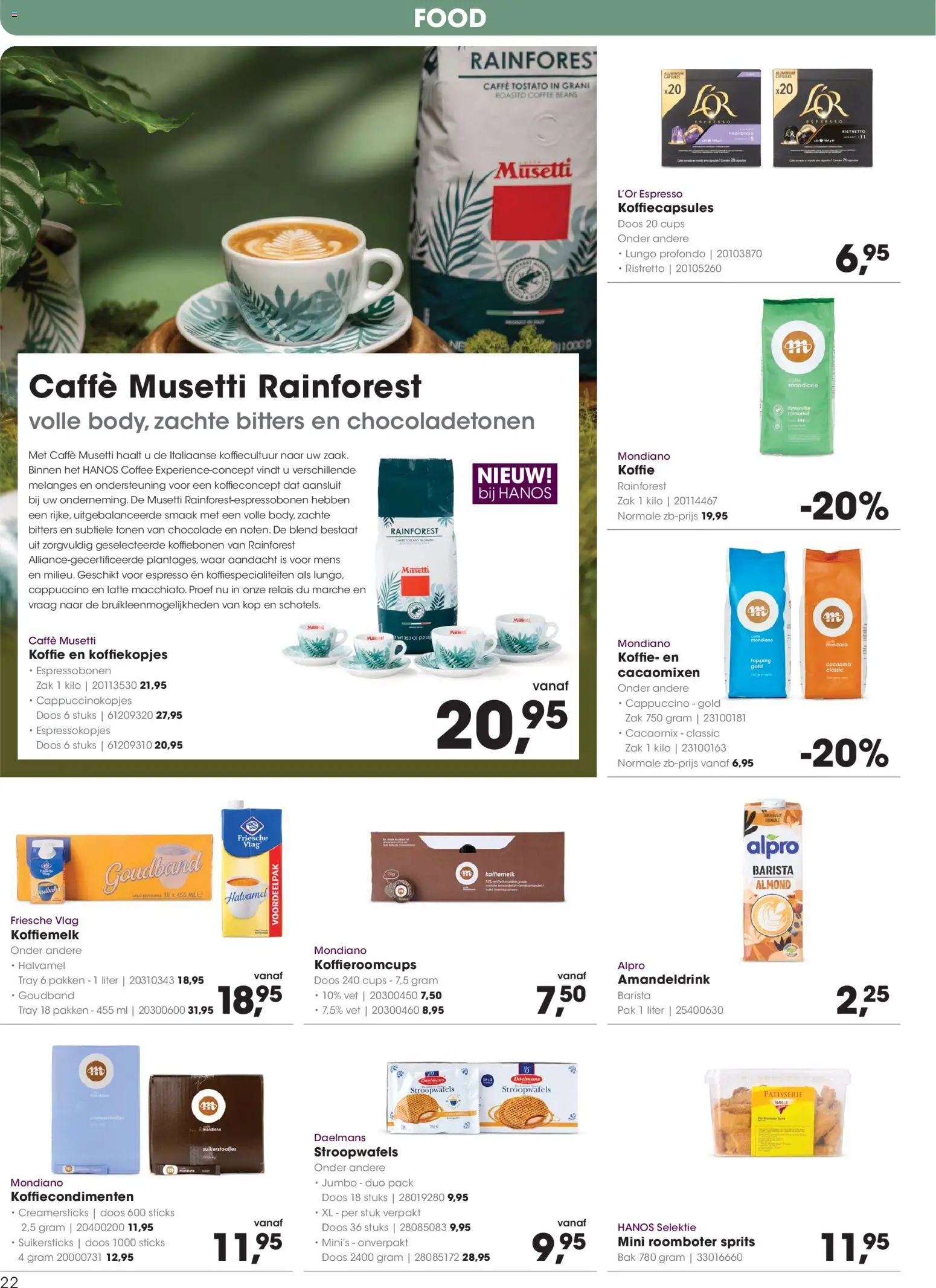 {H1} | Pagina: 22 | Producten: Koffiebonen, Koffiecapsules, Roomboter, Zak
