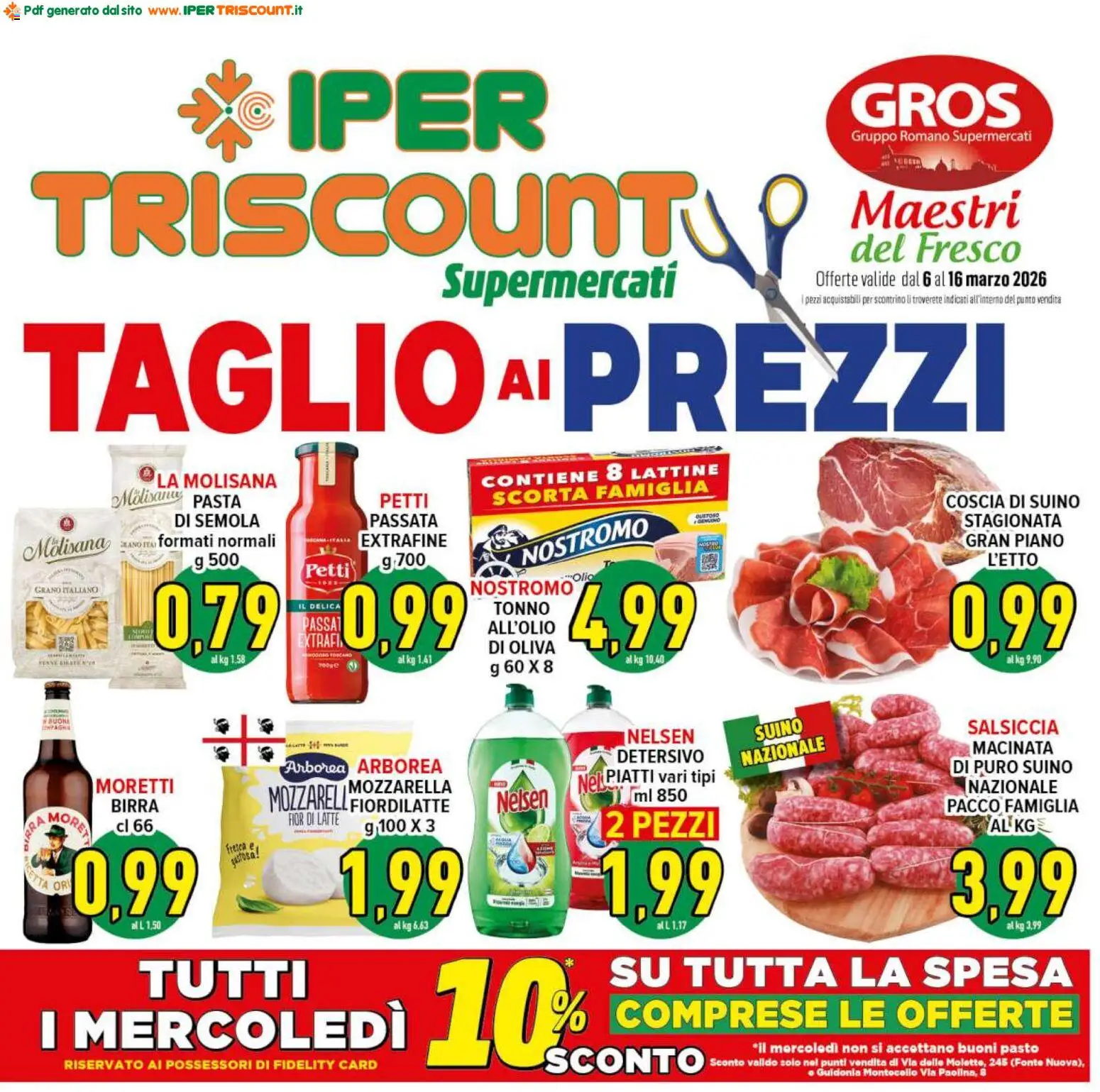 Volantino Ipertriscount del 06.03.2026 | Pagina: 1 | Prodotti: Suino, Latte, Salsiccia, Pasta