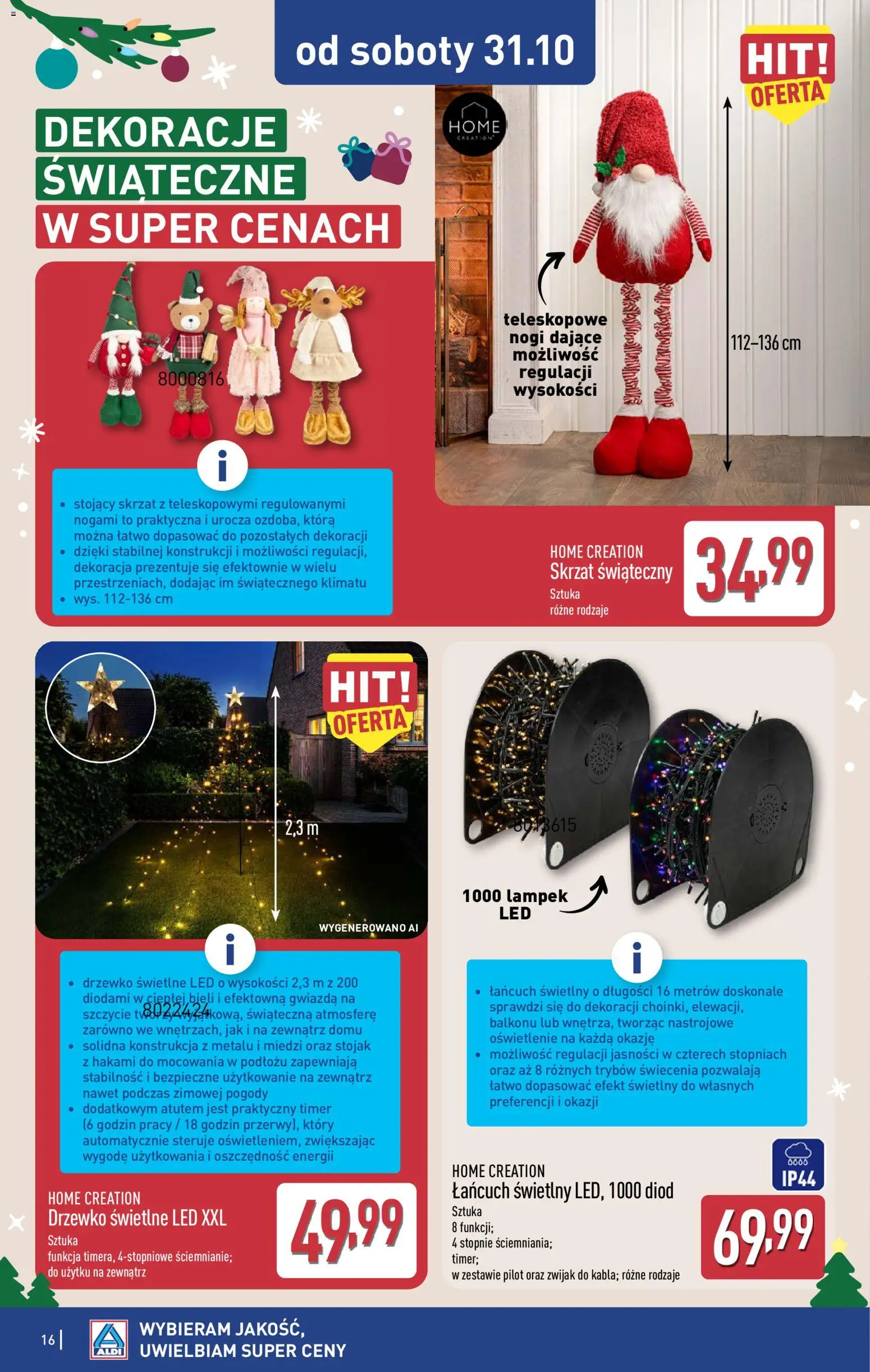 Aldi gazetka - Artykuły przemysłowe i tekstylia od 28.10.2026 | Strona: 16 | Produkty: Oświetlenie, Dekoracje