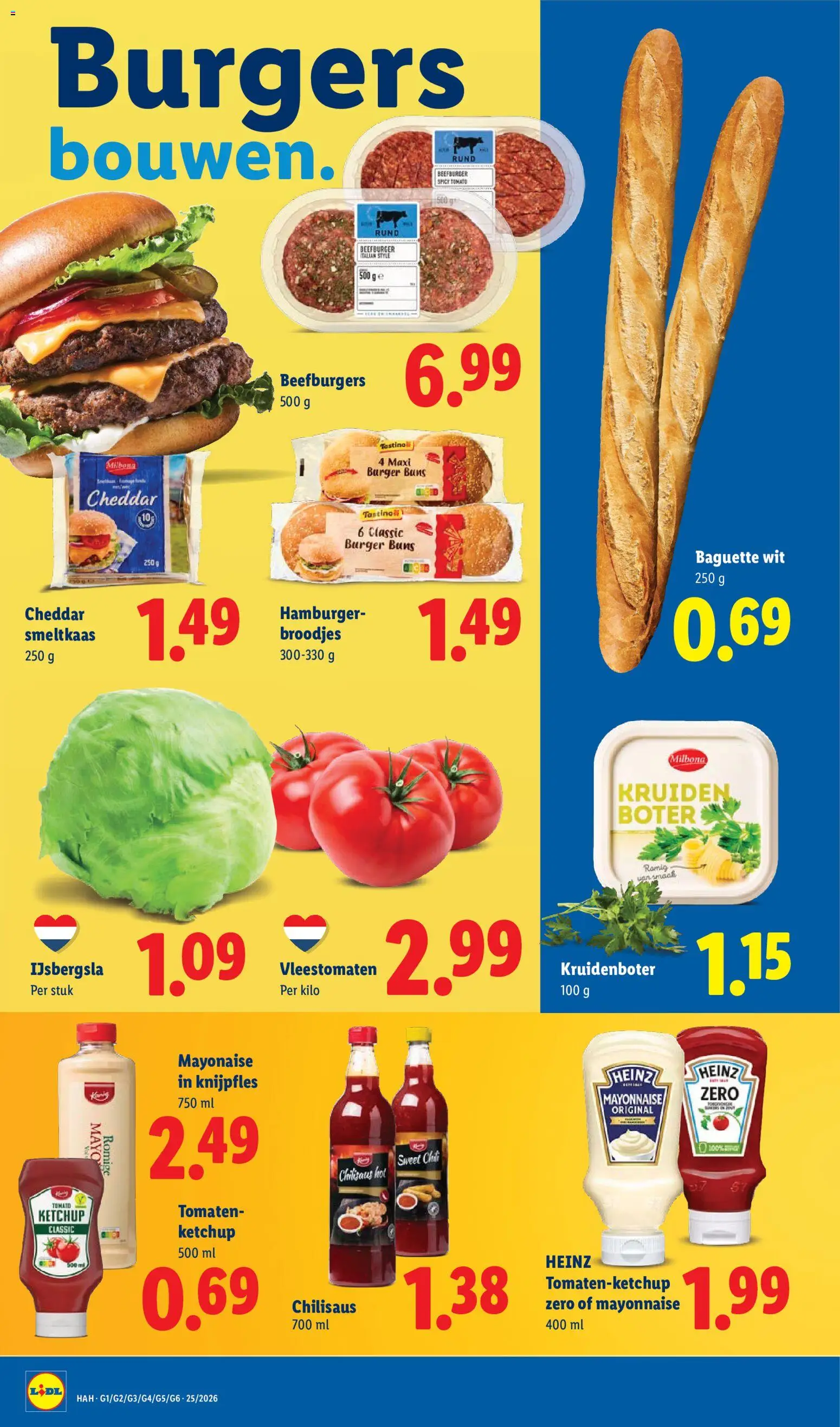 {H1} | Pagina: 8 | Producten: Boter, Tomaten, Hamburger, Baguette