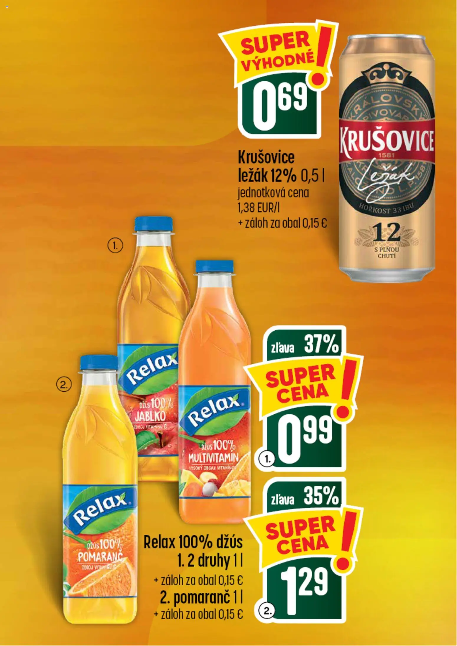 Nové COOP Jednota akcie – leták je platný od 03.09.2026 | Strana: 5 | Produkty: Multivitamín, Džús, Krušovice