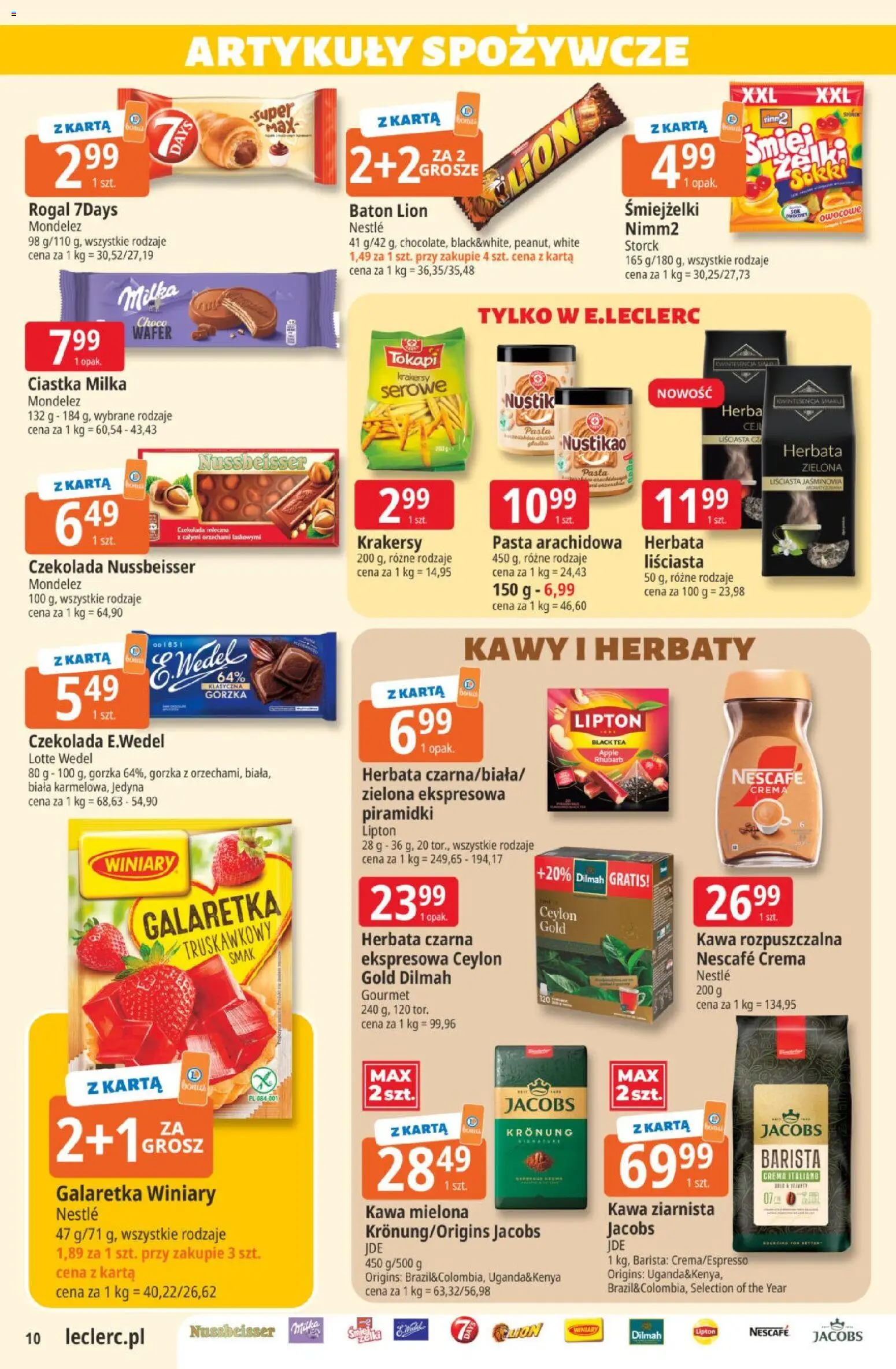 E.Leclerc gazetka od 28.07.2026 | Strona: 10 | Produkty: Karta, Milka, Baton, Herbata