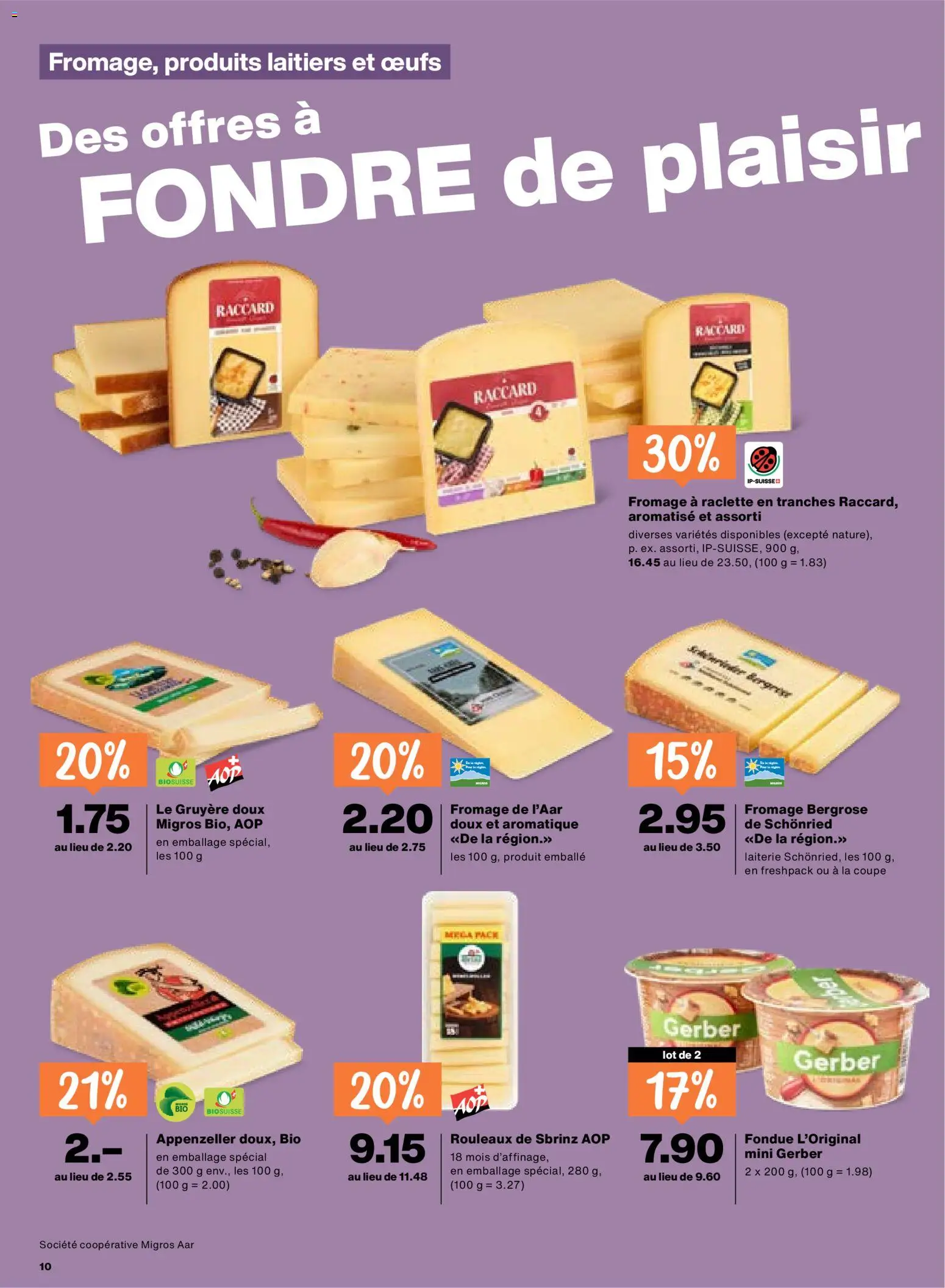 Migros aktionen FR – gültig ab 08.10.2026 | Seite: 10 | Produkte: Raclette, Fondue