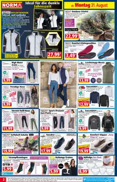 Norma Flugblatt ab 31.08.2026 gültig | Seite: 2 | Produkte: Weste, Jacke, Wasser, Bein