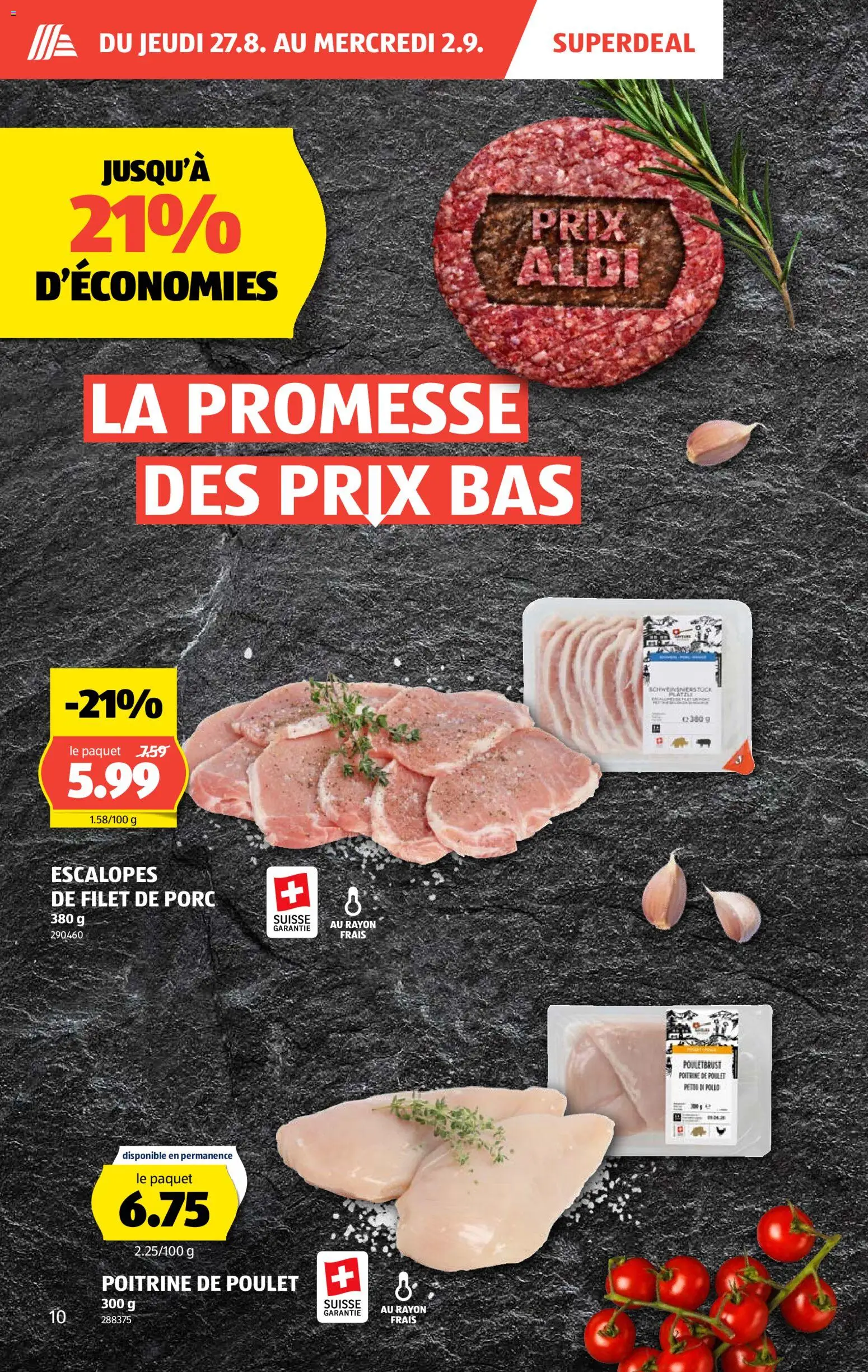 Aldi aktionen FR – gültig ab 27.08.2026 | Seite: 10 | Produkte: Pouletbrust