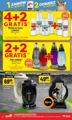 Pogląd oferty "POLOmarket gazetka" - ważna od 23.09.2026 | Strona: 24 | Produkty: Wkłady do zniczy, Znicz kapliczka