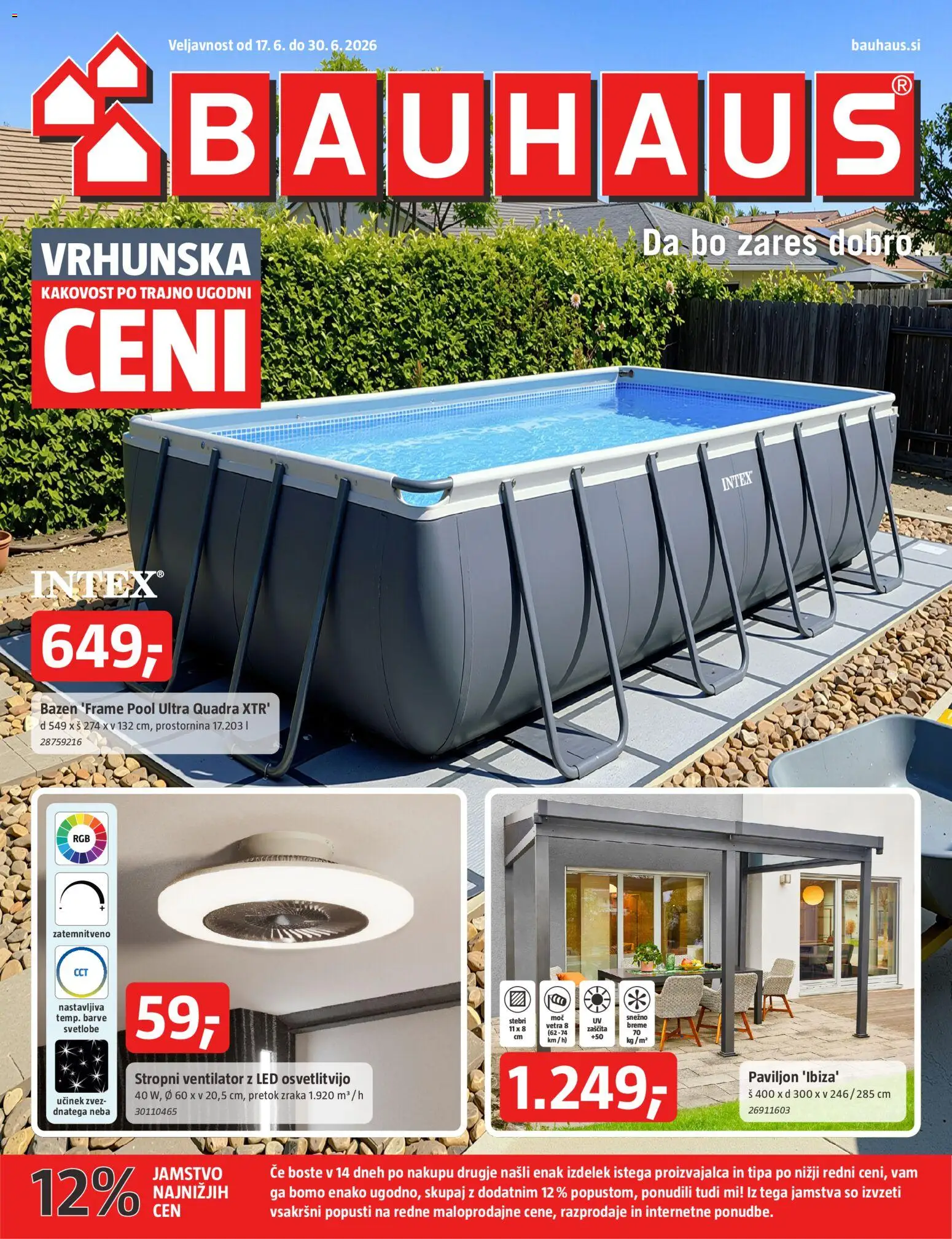 Novi Bauhaus katalog ponudbe – veljaven od 17.06.2026 | Stran: 1 | Izdelki: Bazen, Paviljon, Ventilator, Stropni ventilator