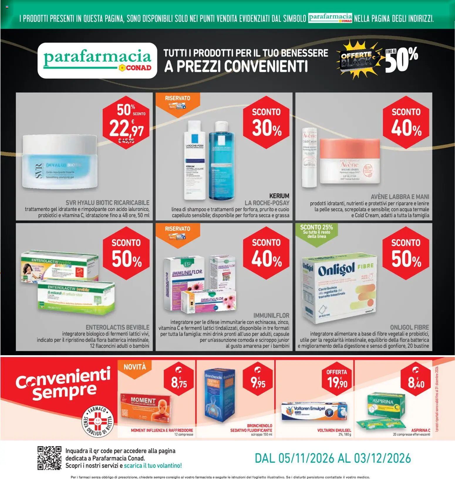 Volantino Conad del 05/11/2026 | Pagina: 25 | Prodotti: Shampoo, Compresse effervescenti, Sciroppo, Integratore alimentare