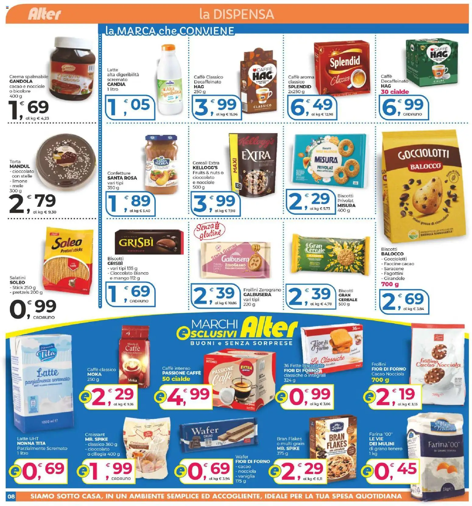 Volantino Alter Discount del 20/08/2026 | Pagina: 8 | Prodotti: Cereali, Farina, Croissant, Fette biscottate