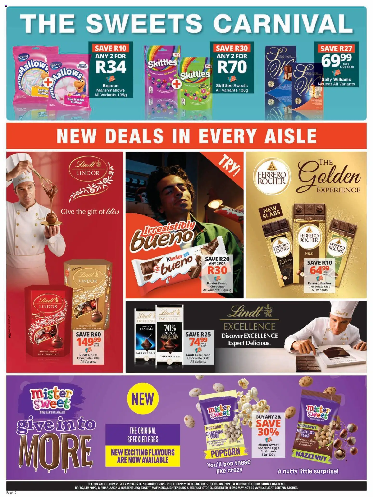 New Checkers catalogue – valid from 20/07/2026 | Page: 10 | Products: Eggs, Chocolate, Popcorn, Salt