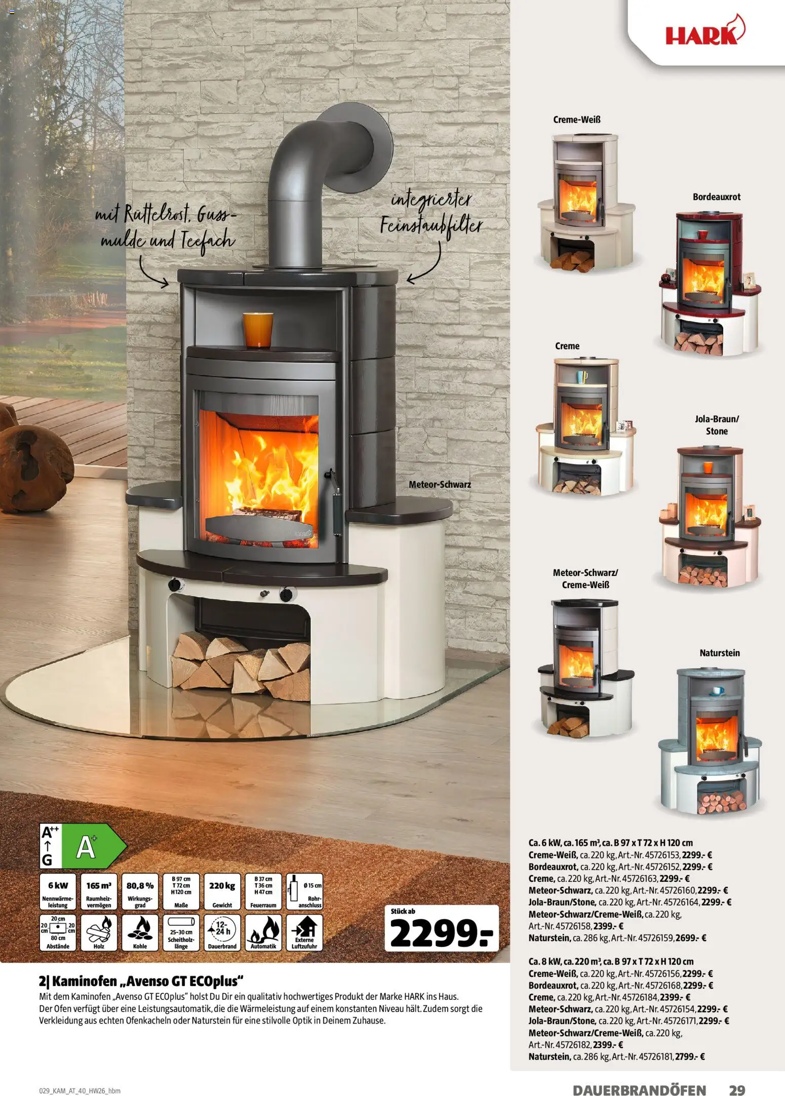 Hagebau Kaminofen und Zubehör gültig ab 29.07.2026 | Seite: 29 | Produkte: Ofen, Gewicht, Creme