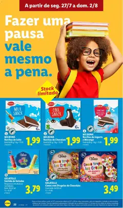 Pré-visualização MILBONA, Barras de Iogurte, e Morango, MILBONA Barras de Iogurte e Morango Emb 6x28 g; 1 kg = 11.85 válido de 27/07/2026 | Página: 22 | Produtos: Leite, Iogurte, Chocolate