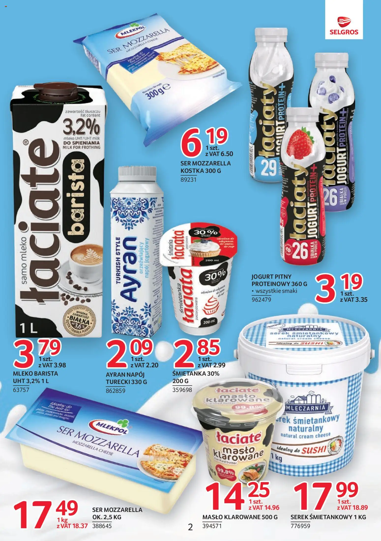 Selgros cash&carry gazetka - Markowe produkty od 07.05.2026 | Strona: 2 | Produkty: Sushi, Masło, Jogurt, Mozzarella