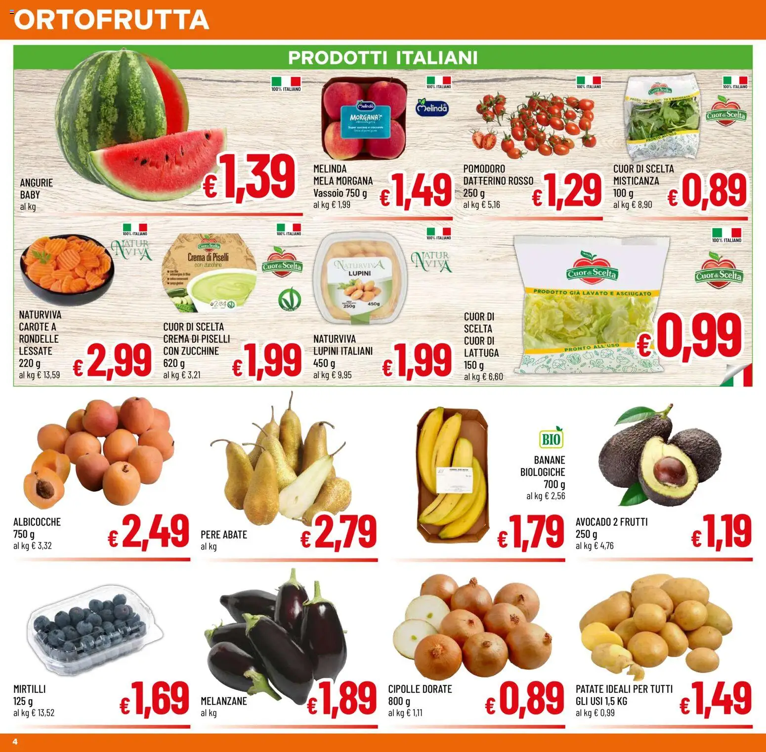 Volantino A&O del 27.05.2026 | Pagina: 4 | Prodotti: Lupini, Mirtilli, Melanzane, Zucchine