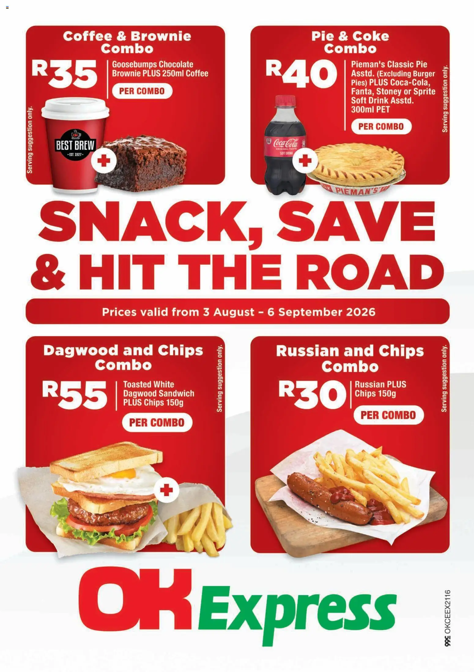 New OK Foods catalogue – valid from 03/08/2026 | Page: 1 | Products: Coke, Coffee, Chocolate, Chips