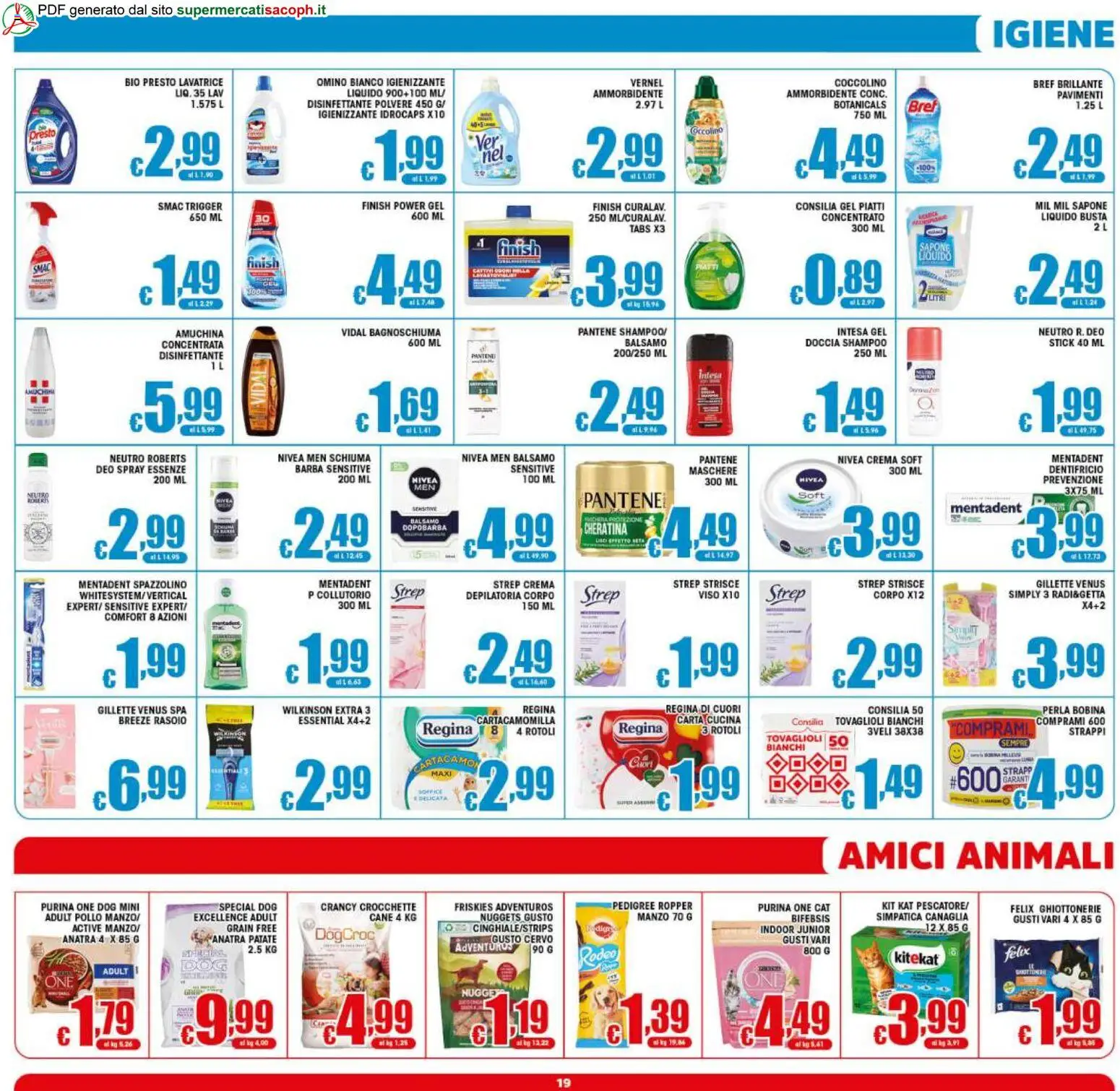 Volantino Sacoph del 21/08/2026 | Pagina: 19 | Prodotti: Bagnoschiuma, Nuggets, Patate, Maschere