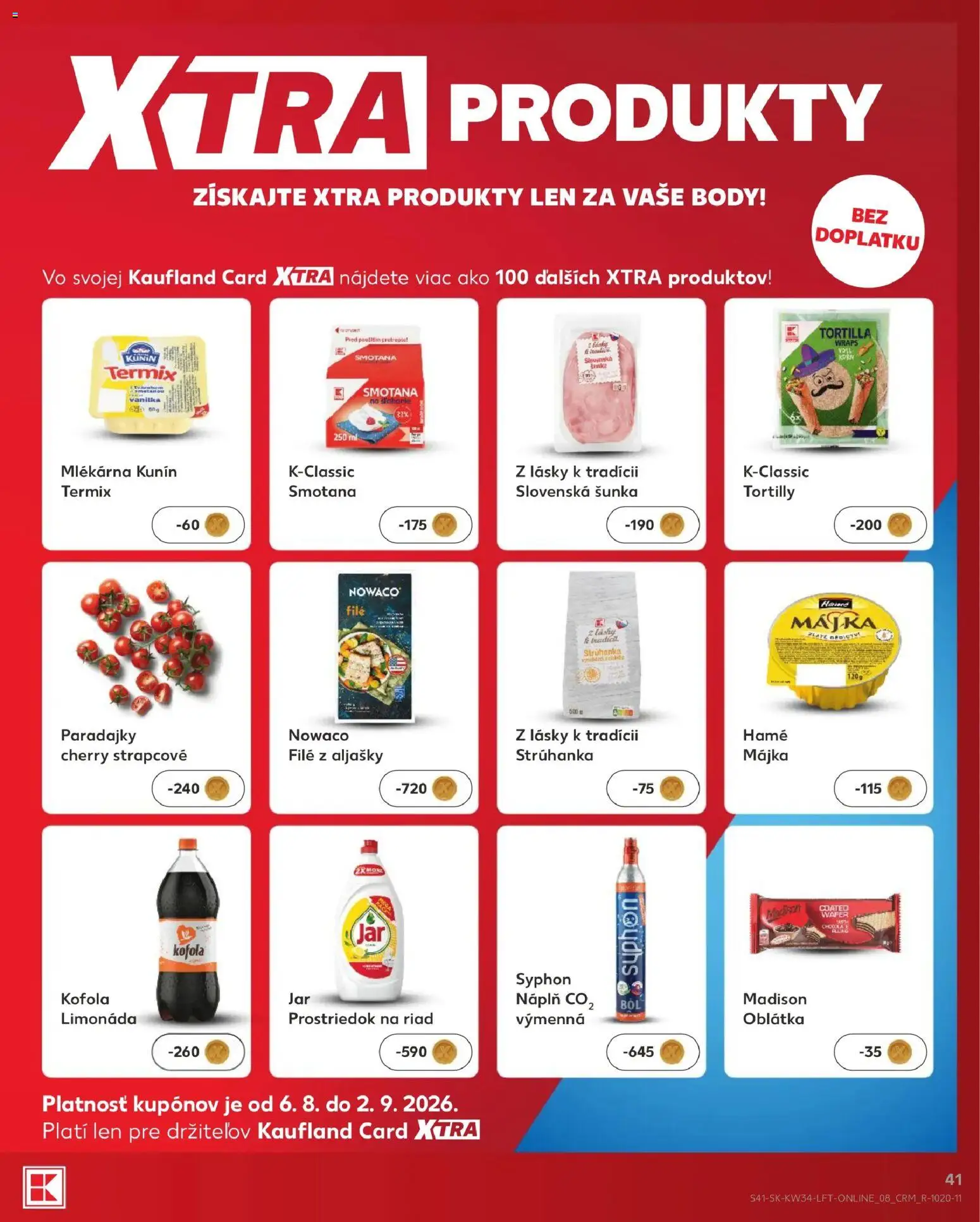 Nové Kaufland akcie – leták je platný od 20.08.2026 | Strana: 41 | Produkty: Strúhanka, Paradajky, Smotana, Kofola