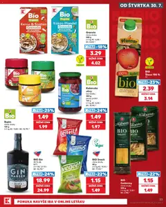 Kaufland SK akciós újság - amely érvényes a következő dátumtól: 2026.07.30. | Oldal: 33 | Termékek: Protein, Granola, Gin, Vegán
