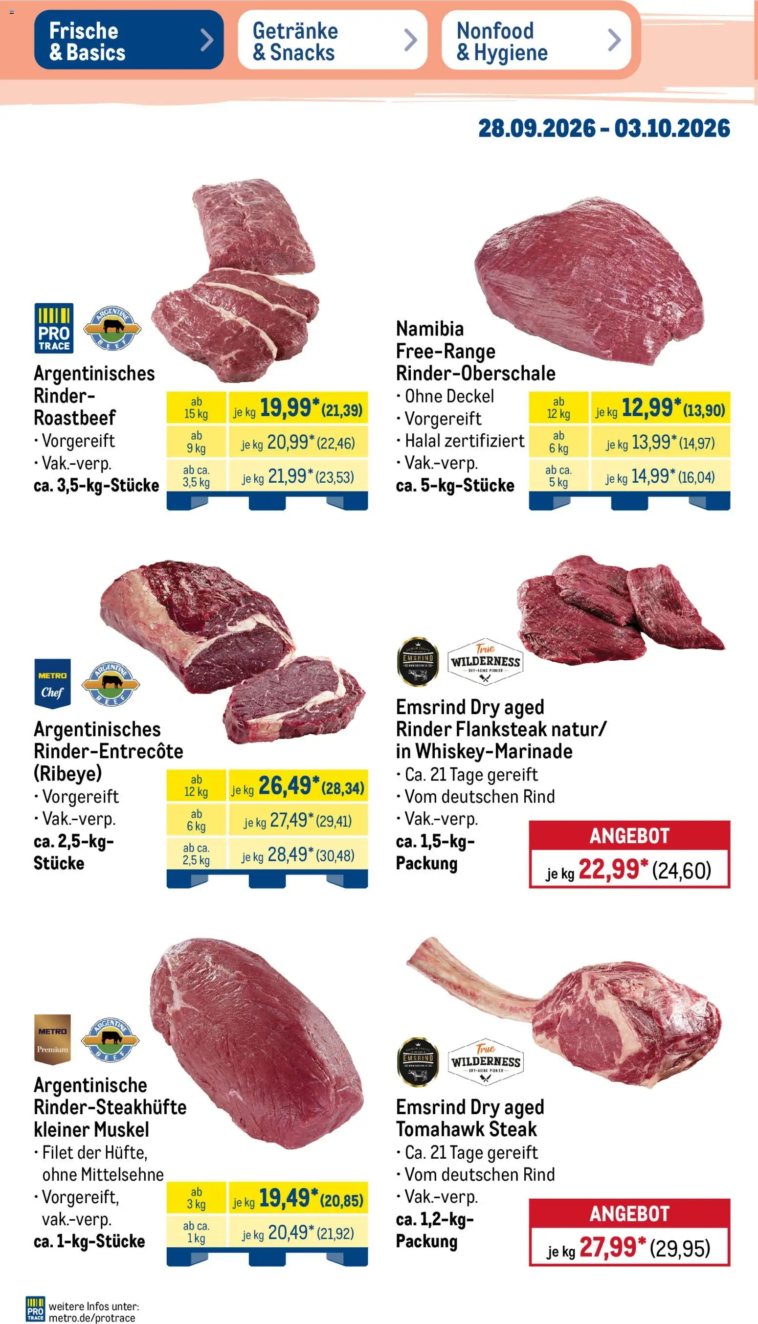 Metro Prospekt – gültig ab 28.09.2026 | Seite: 2 | Produkte: Roastbeef, Steak