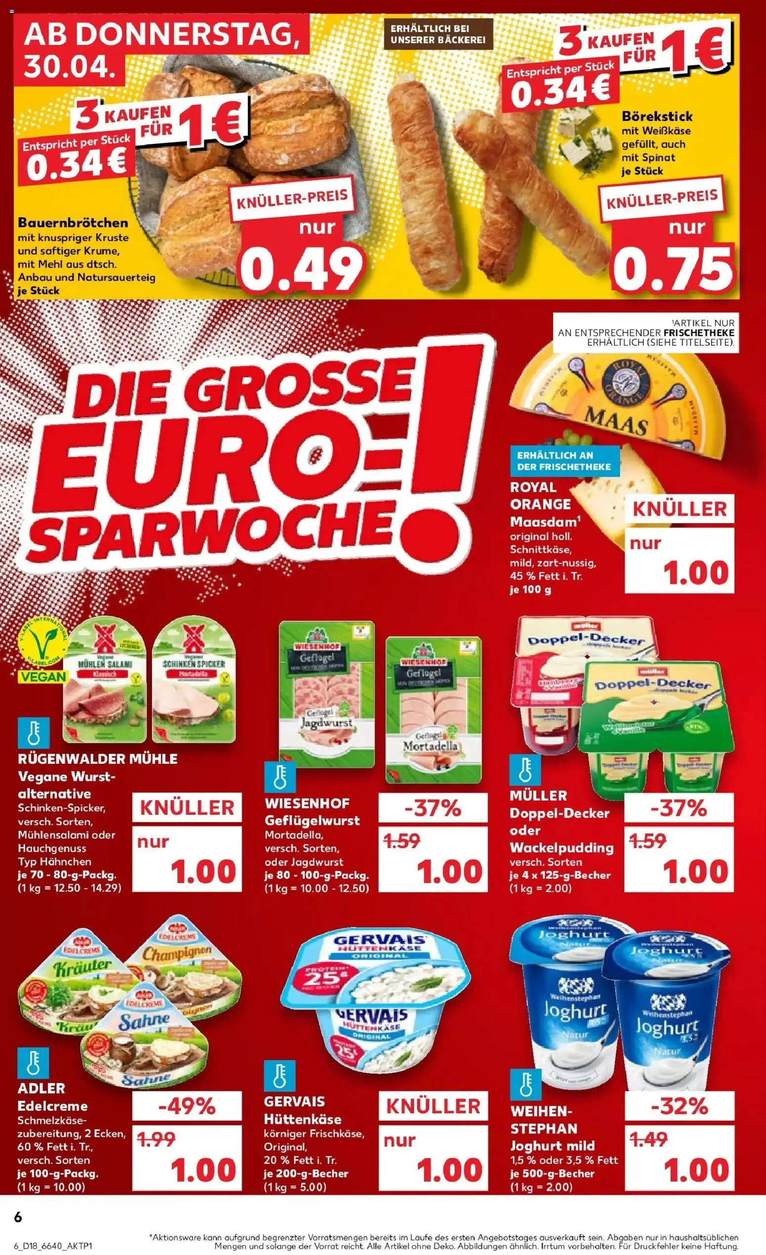 Prospekt Kaufland ab 30.04.2026 » Angebote Online zum Blättern | Seite: 6 | Produkte: Bäckerei, Mehl, Wurst, Salami