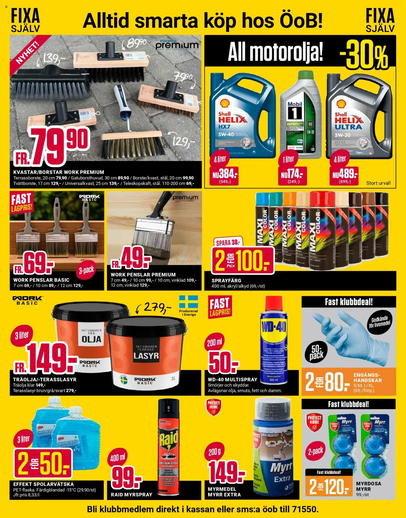 ÖoB reklamblad aktuell från 13.04.2026 | Sida: 5 | Produkter: Olja, Handskar, Träolja, Spolarvätska