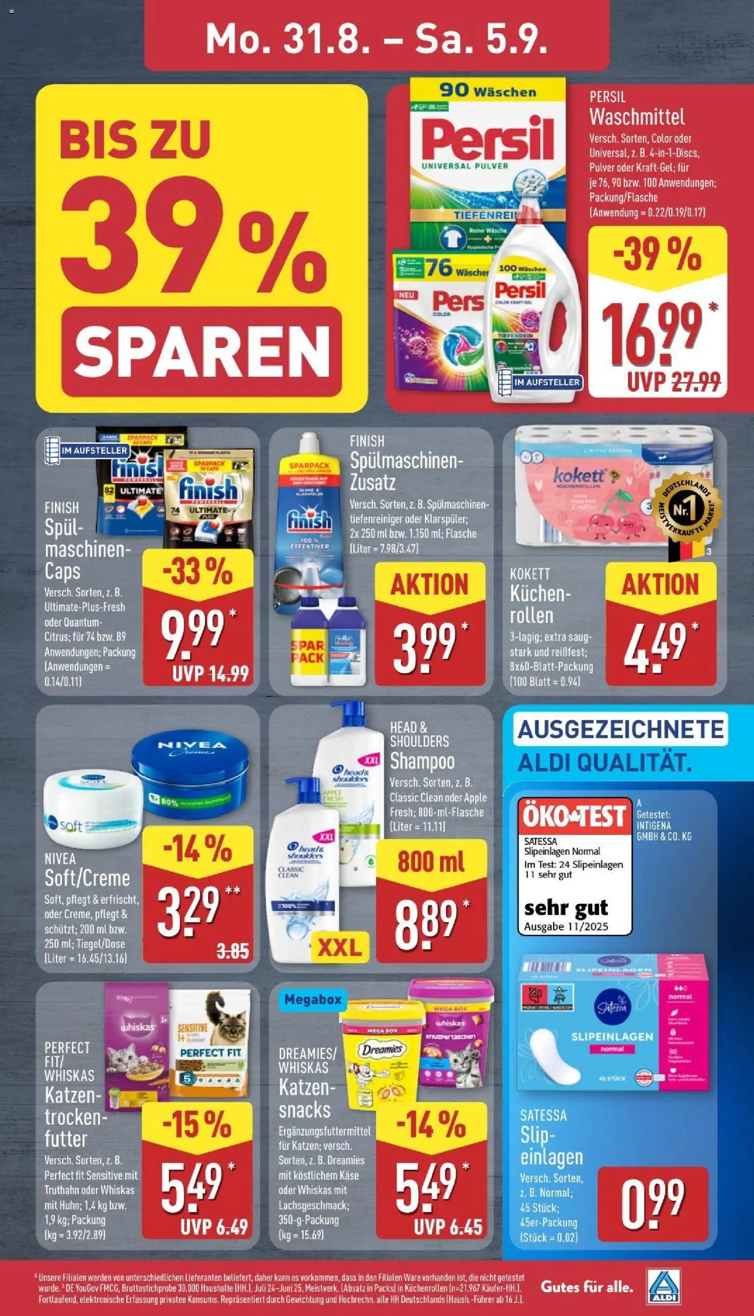 Aldi Prospekt – gültig ab 31.08.2026 | Seite: 9 | Produkte: Shampoo, Apple, Waschmittel, Slip