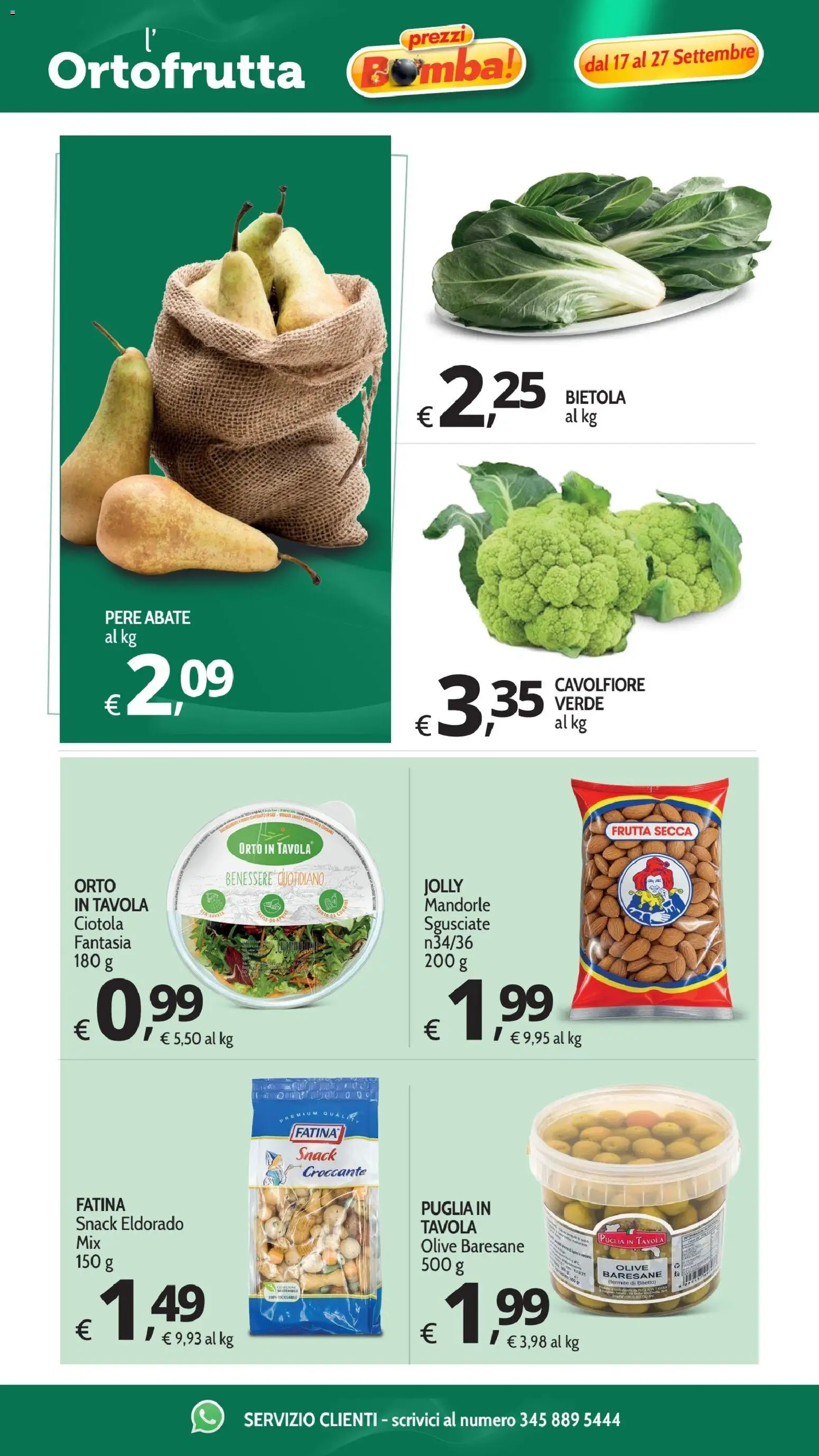 Volantino Primo Prezzo del 17/09/2026 | Pagina: 35 | Prodotti: Pere, Olive, Mandorle, Ciotola