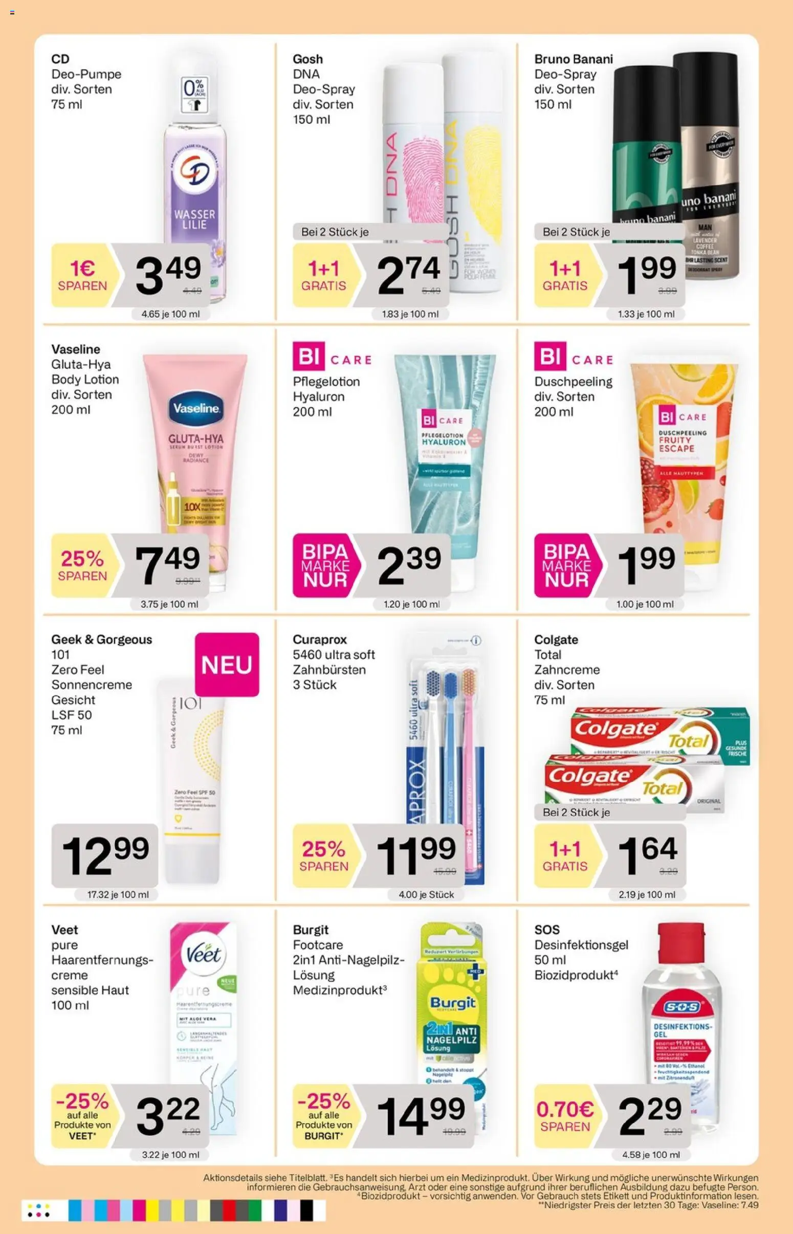 Bipa Flugblatt gültig ab 09.07.2026 | Seite: 3 | Produkte: Wasser, Creme, Sonnencreme