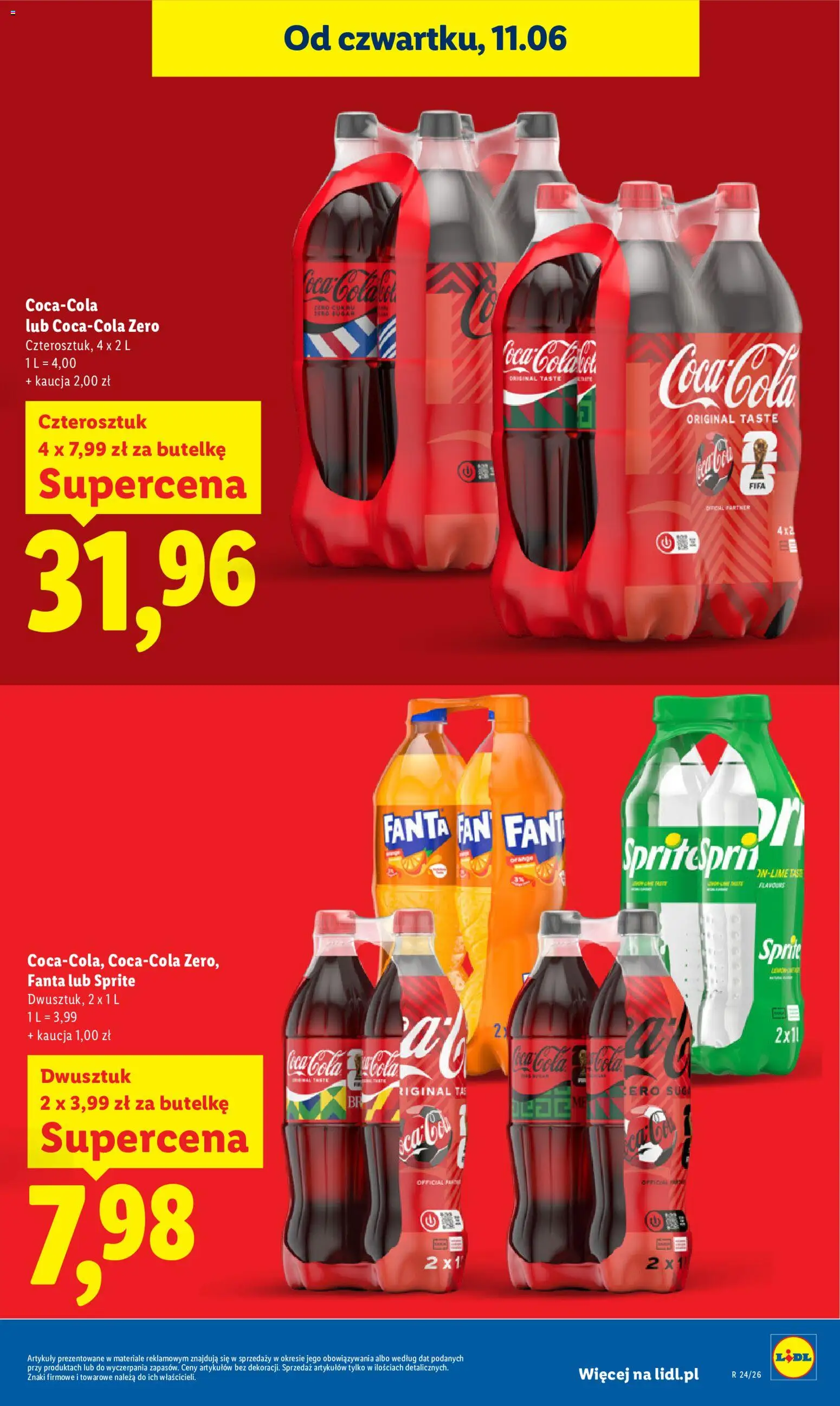 Lidl Polsko leták od 11.06.2026 | Strana: 25 | Produkty: Fanta, Coca cola, Sprite, Cola