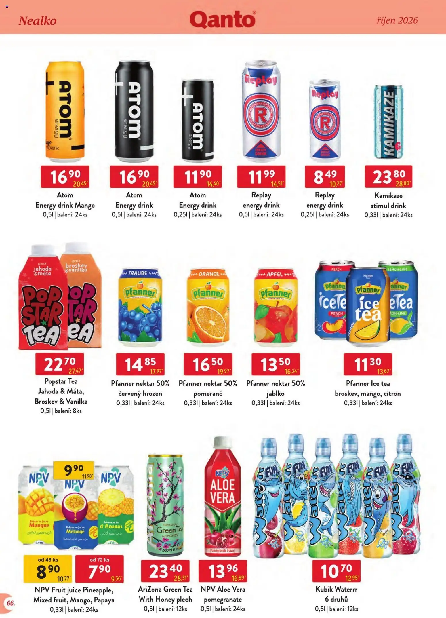 Astur & Qanto leták - Velkoobchod 10/2026 od 01.10.2026 | Strana: 66 | Produkty: Mango, Vanilka, Kubík Waterrr, Energy drink