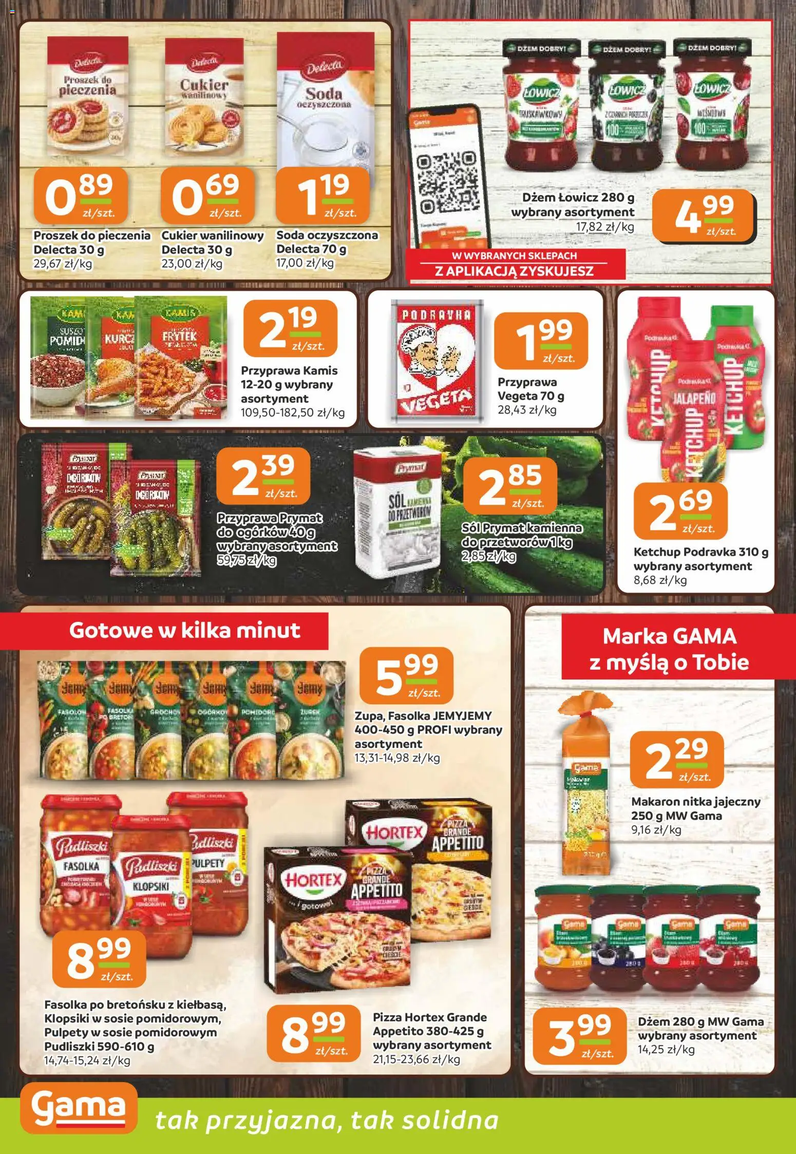 Gama gazetka od 27.08.2026 | Strona: 8 | Produkty: Proszek do pieczenia, Fasolka po bretońsku, Soda oczyszczona, Klopsiki