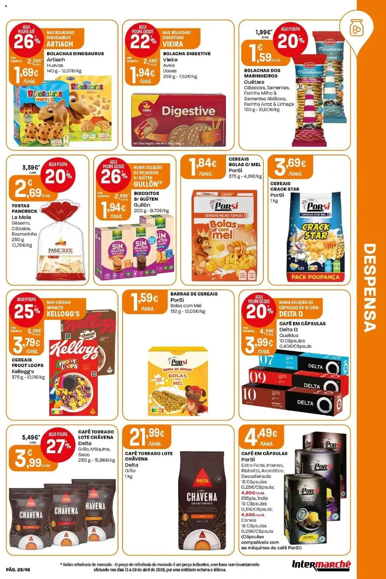 Intermarché - Isto é que são preços BAIXOS! │ válido de 28.05.2026 | Página: 23 | Produtos: Tostas, Café, Cereais, Milho