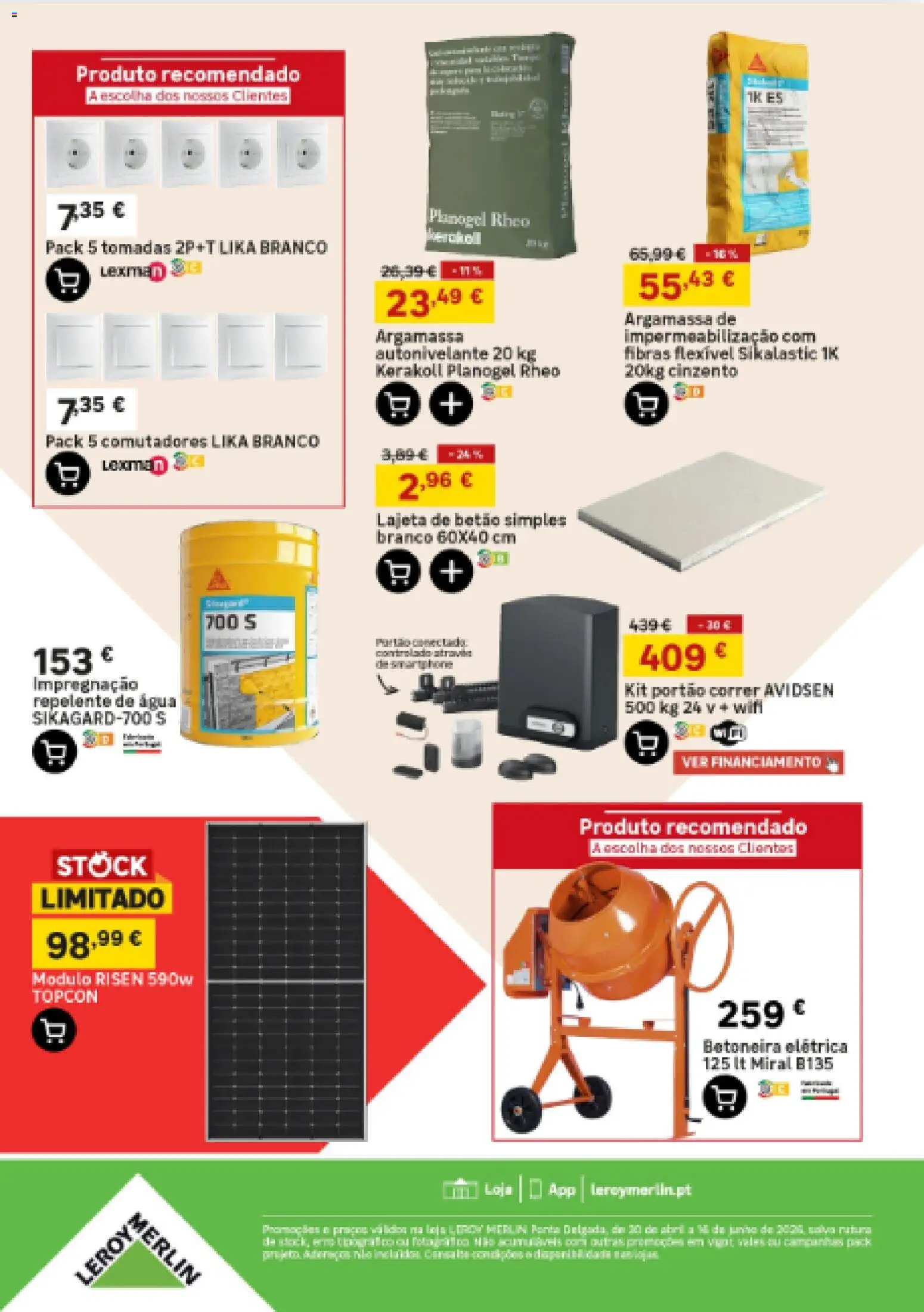 Leroy Merlin Arquipélago dos Açores │ válido de 30.04.2026 | Página: 25 | Produtos: Agua, Portão, Argamassa, Repelente