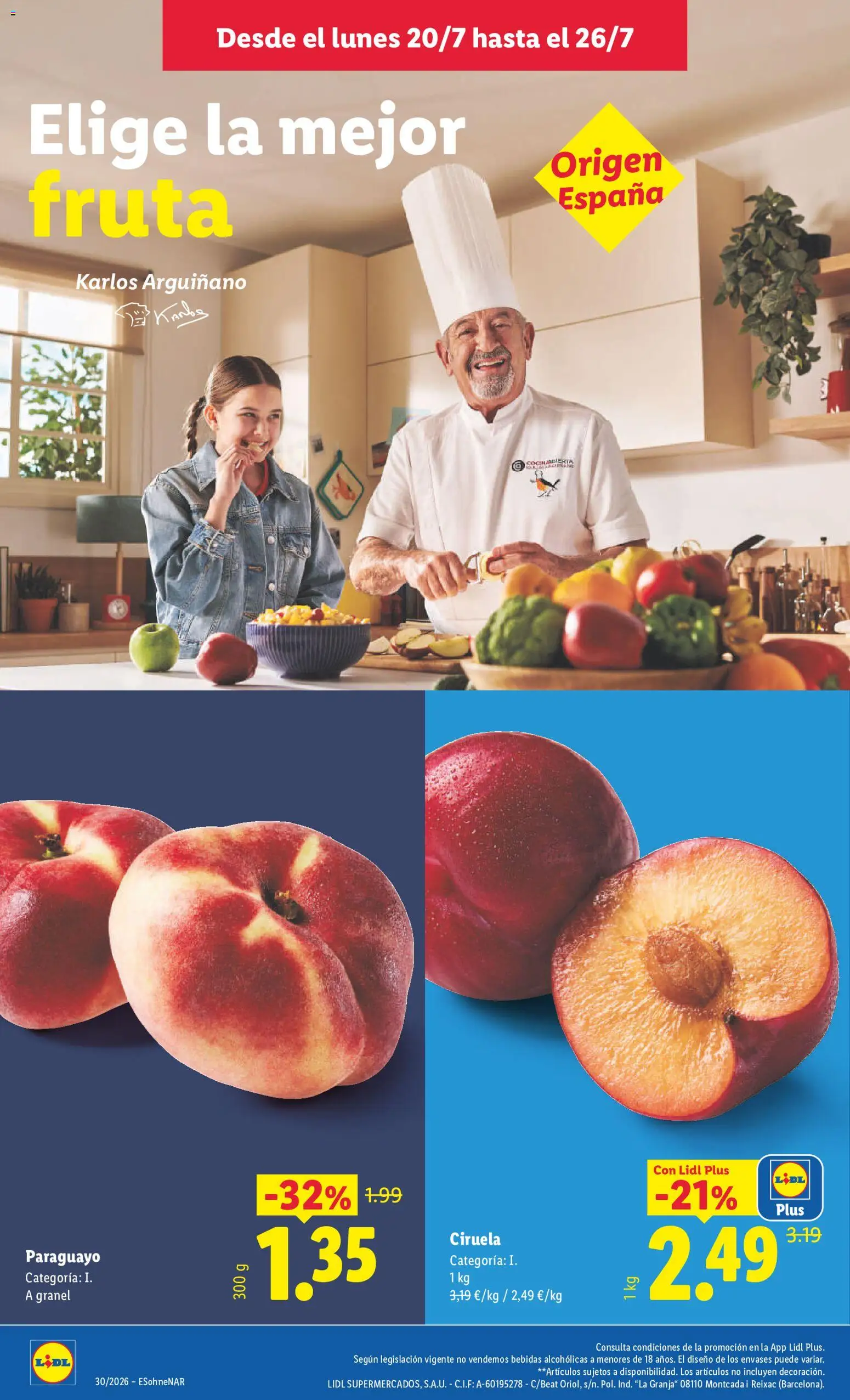 Lidl folleto │ válido desde el 20/07/2026 | Página: 2 | Productos: Fruta, Bebidas