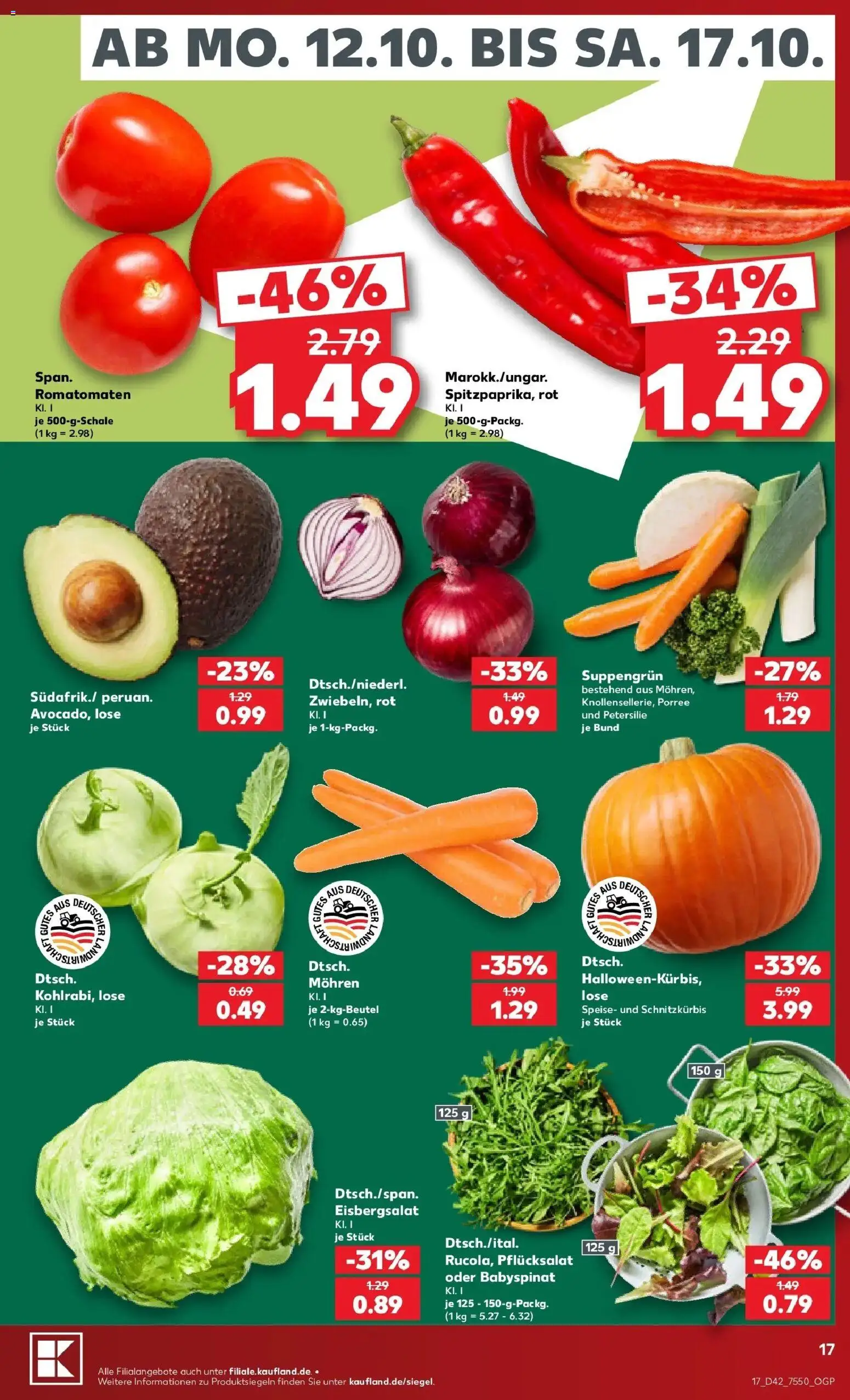 Prospekt Kaufland ab 12.10.2026 » Angebote Online zum Blättern | Seite: 21 | Produkte: Eisbergsalat, Mohren, Petersilie