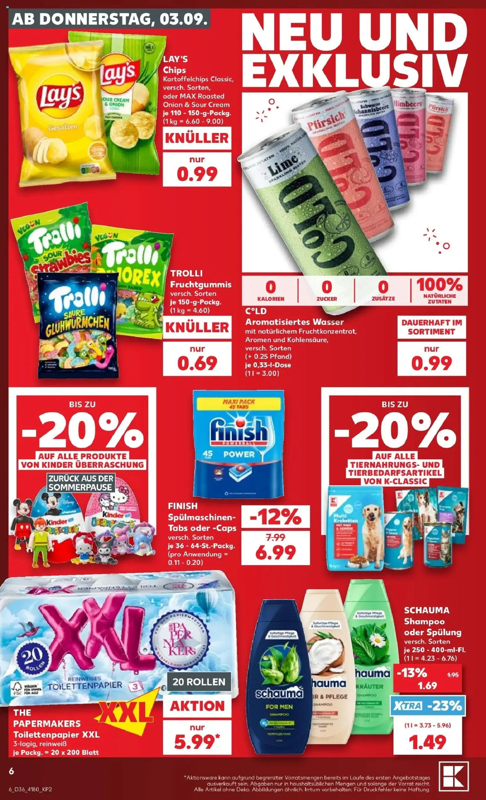 Prospekt Kaufland ab 31.08.2026 » Angebote Online zum Blättern | Seite: 23 | Produkte: Wasser, Himbeere, Chips, Toilettenpapier