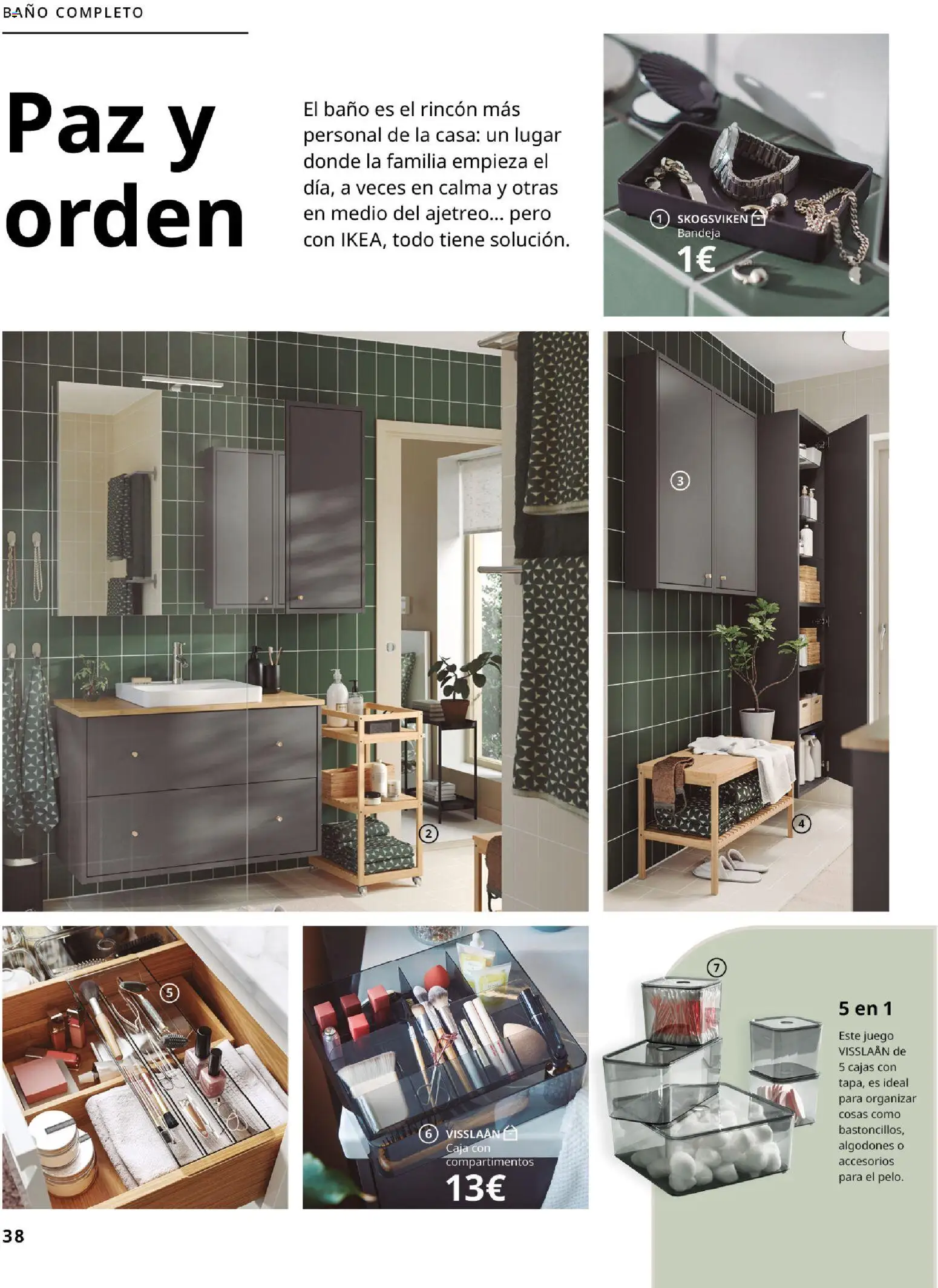 Catálogo IKEA Organización en el hogar │ válido desde el 15/01/2026 | Página: 38 | Productos: Bandeja, Caja, Baño