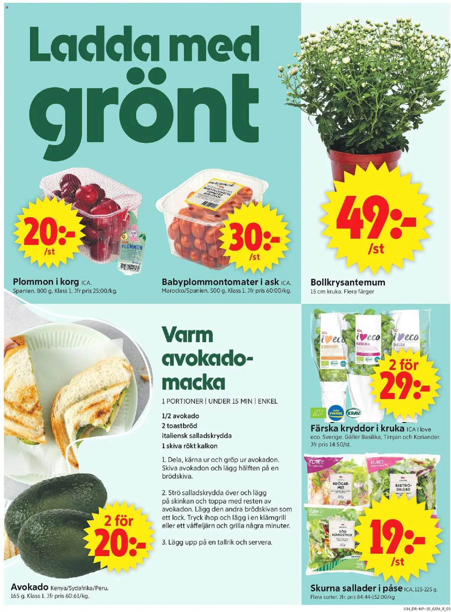 ICA Supermarket reklamblad aktuell från 17/08/2026 | Sida: 5 | Produkter: Timjan, Galler, Plommon, Sallad