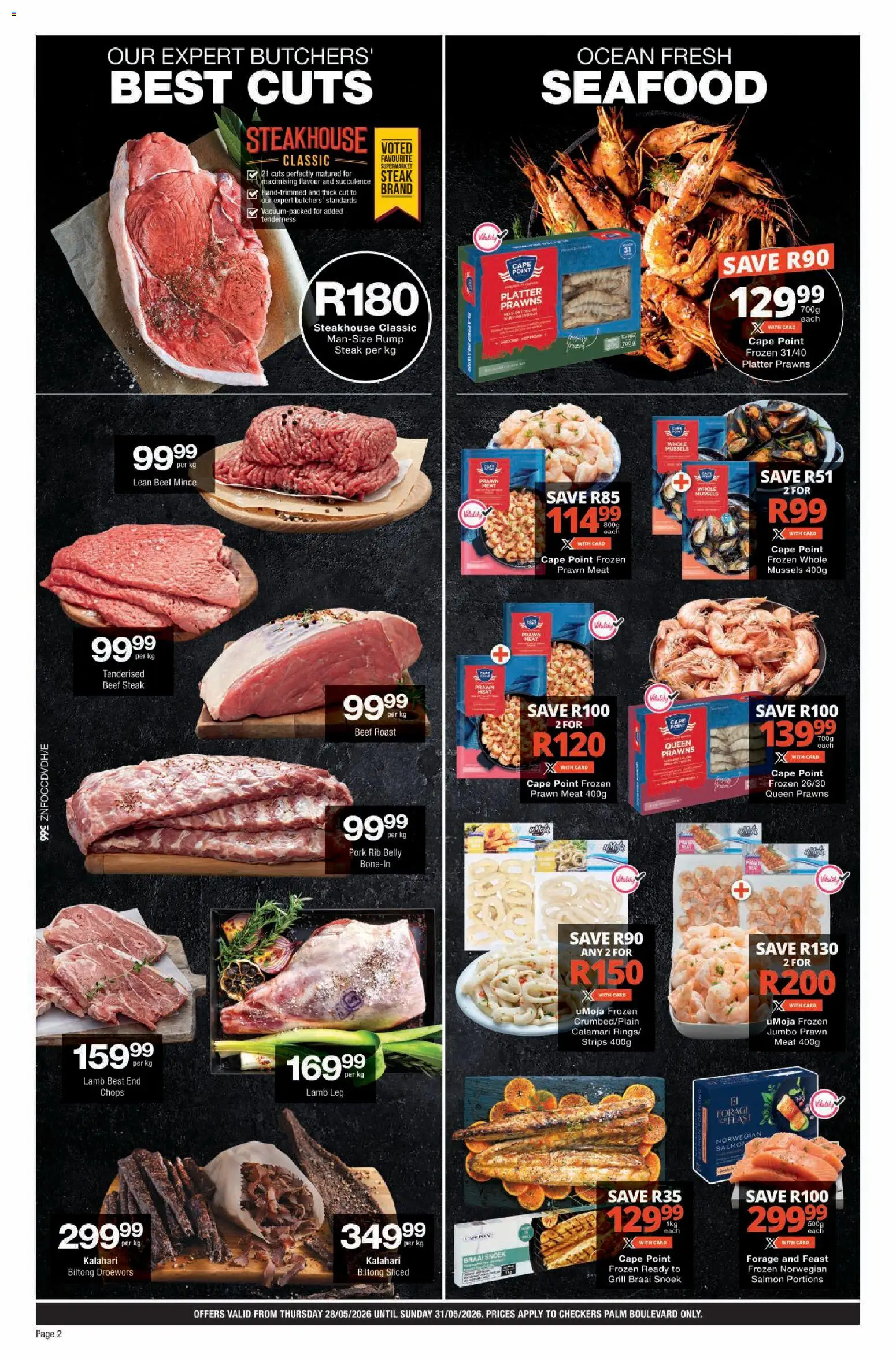 New Checkers catalogue – valid from 28.05.2026 | Page: 2 | Products: Grill, Steak, Pork, Beef